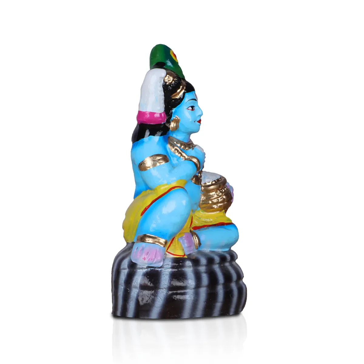 Butter Krishna Statue Clay Golu Bommai - 6 x 3 Inches | Giri Golu Doll/ Navaratri Golu Bomma/ Bommai/ Gombe - Image 2
