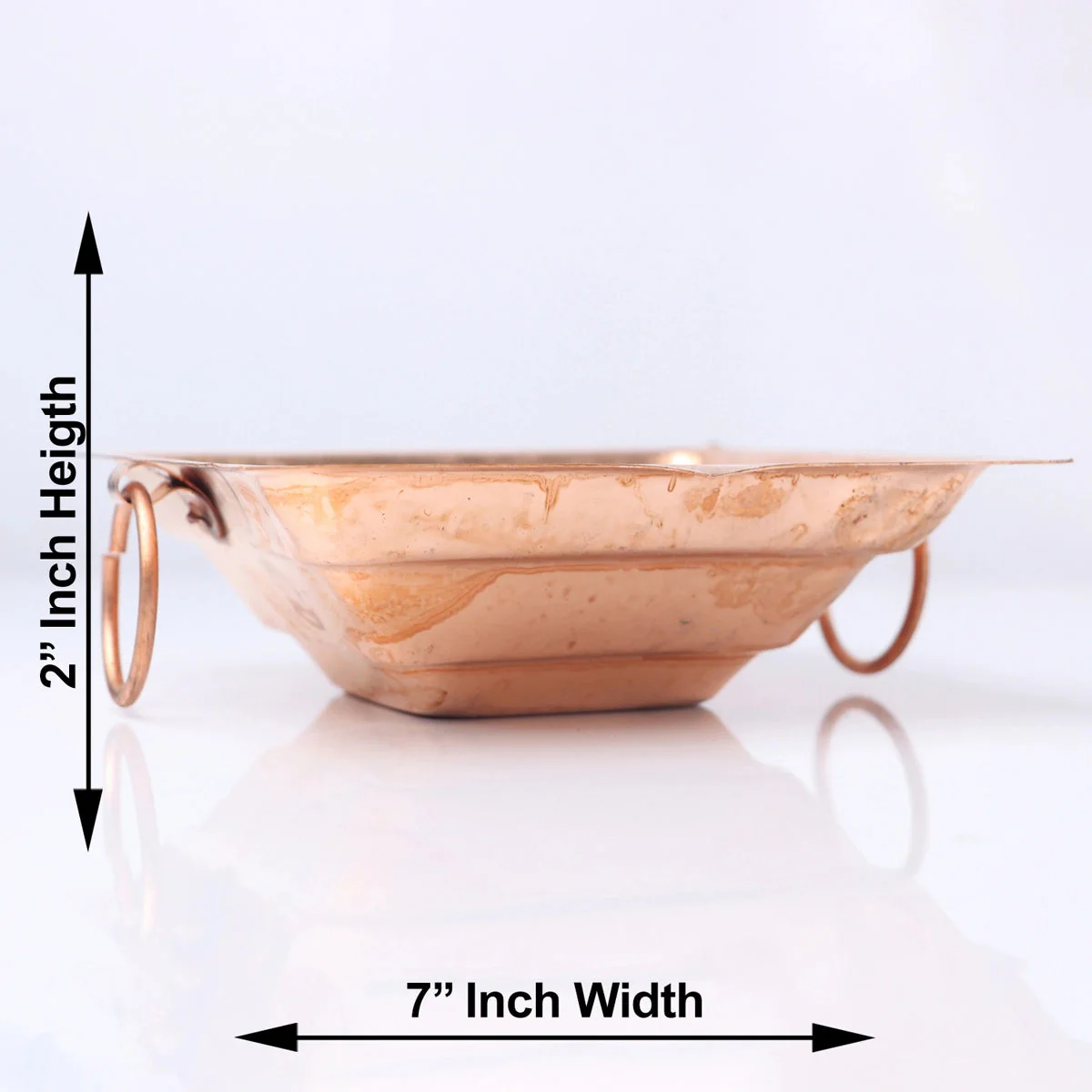 Havan Kund With Handle - 2 x 7 Inches | Hawan Kund/ Copper Agnihotra Without Stand for Pooja - Image 3