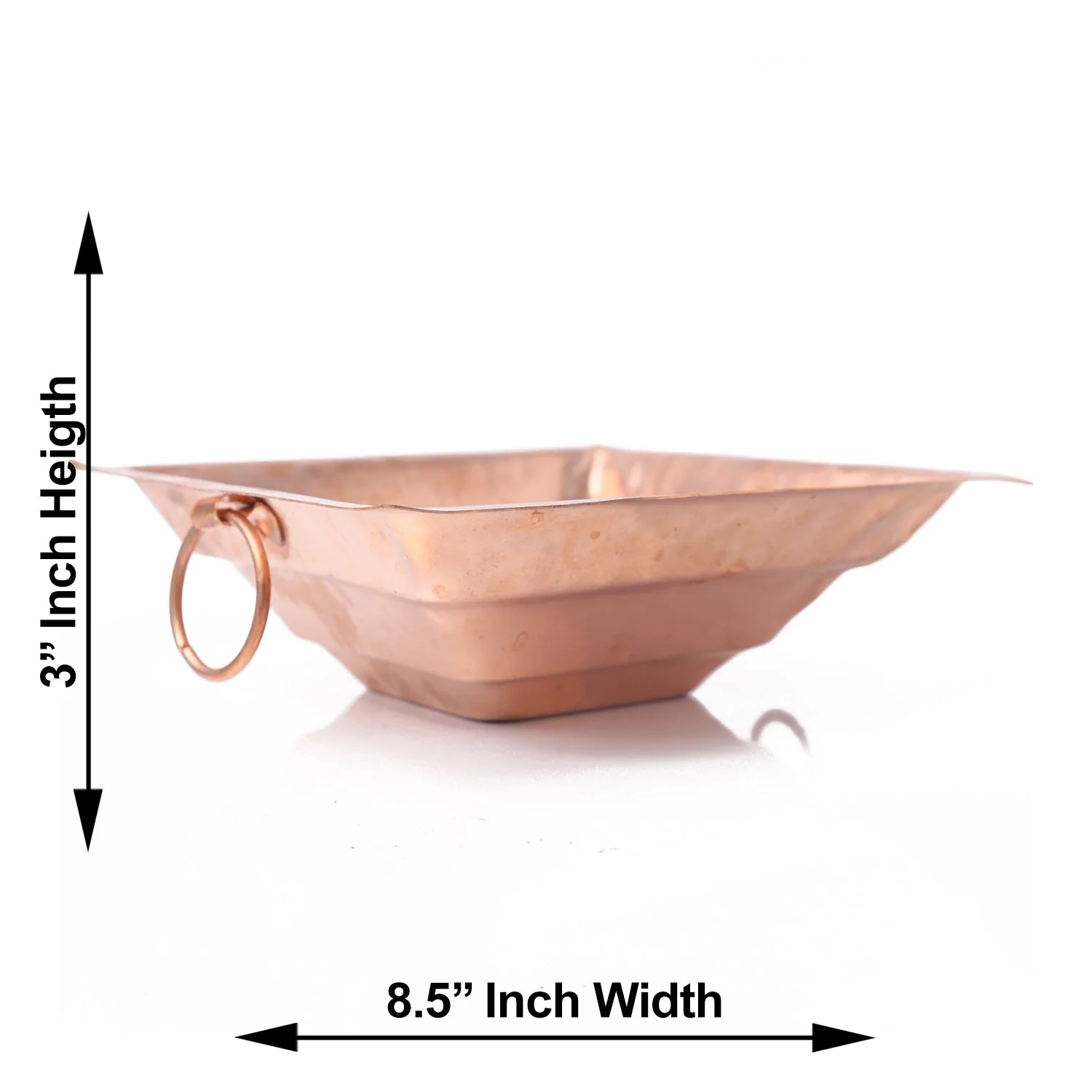 Havan Kund With Handle - 3 x 8.5 Inches | Copper Hawan Kund Without Base/ Homa Kundam for Pooja/ 420 Gms Approx - Image 3