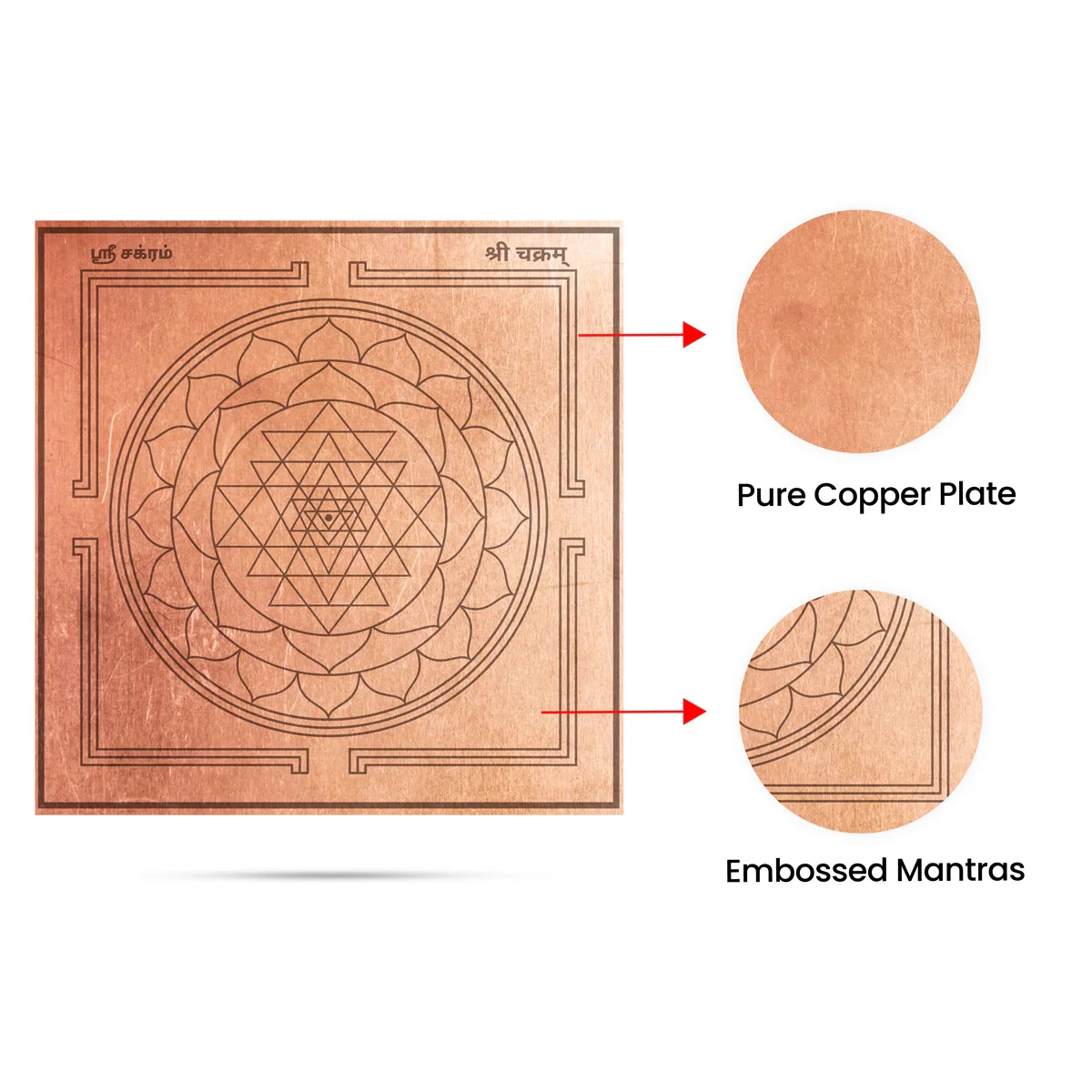 Sri Chakra Yantram - 5 x 5 Inches | Tamil Shree Chakra Yantra/ Copper Yantra for Pooja & Home - Image 3