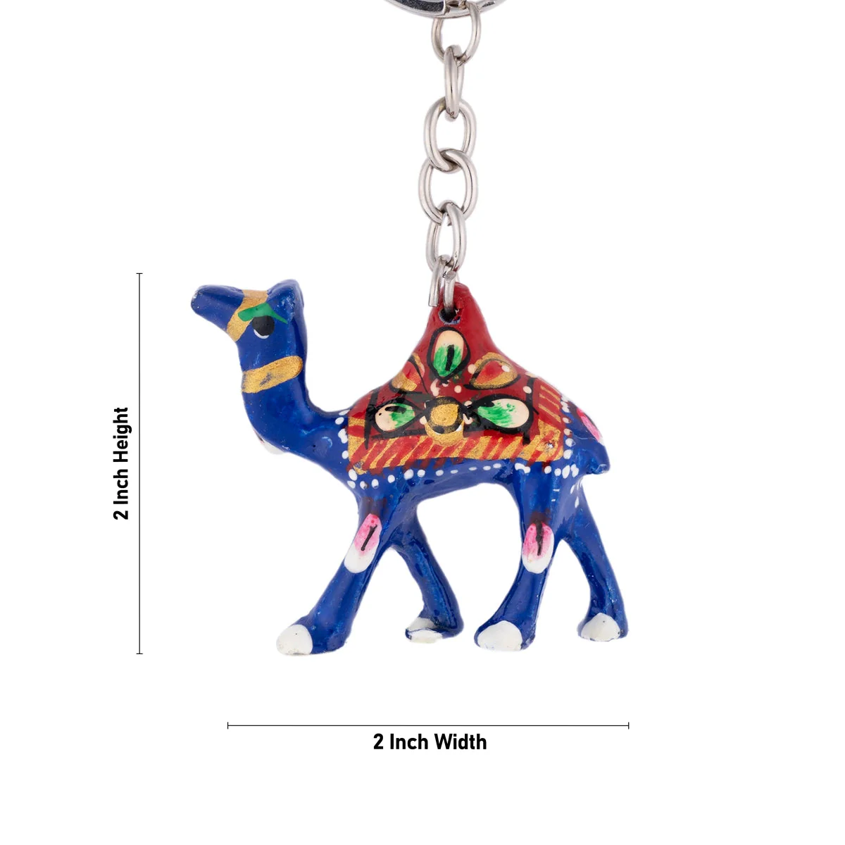 Camel Design Key Chain - 2 x 2 Inches | Key Ring/ Metal & Painted Key Holder for Car & Bike - Image 3