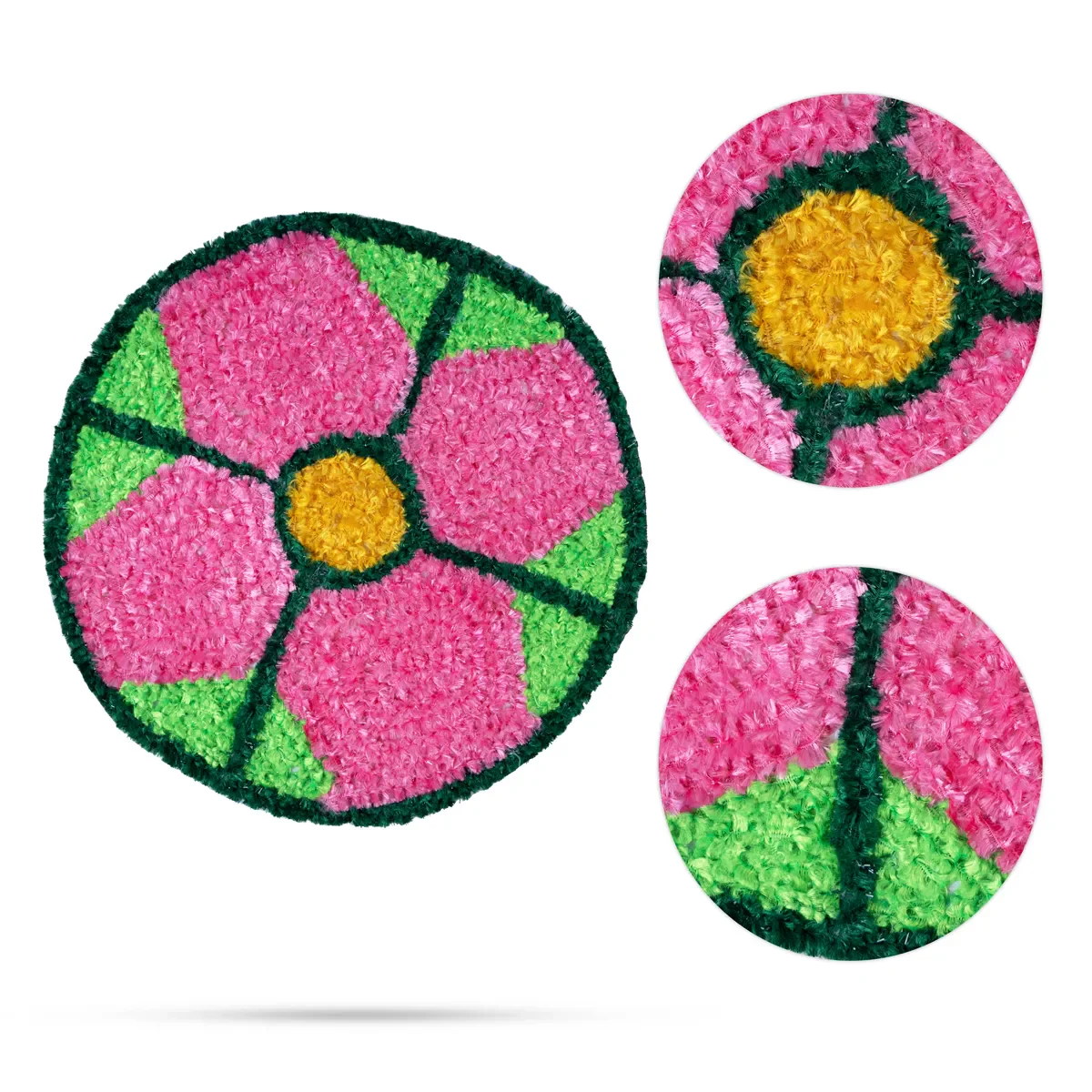 Canvas Rangoli Mat - 12 Inch Dia | Printed Rangoli Mat/ Reusable Floor Rangoli For Pooja Decor - Image 3