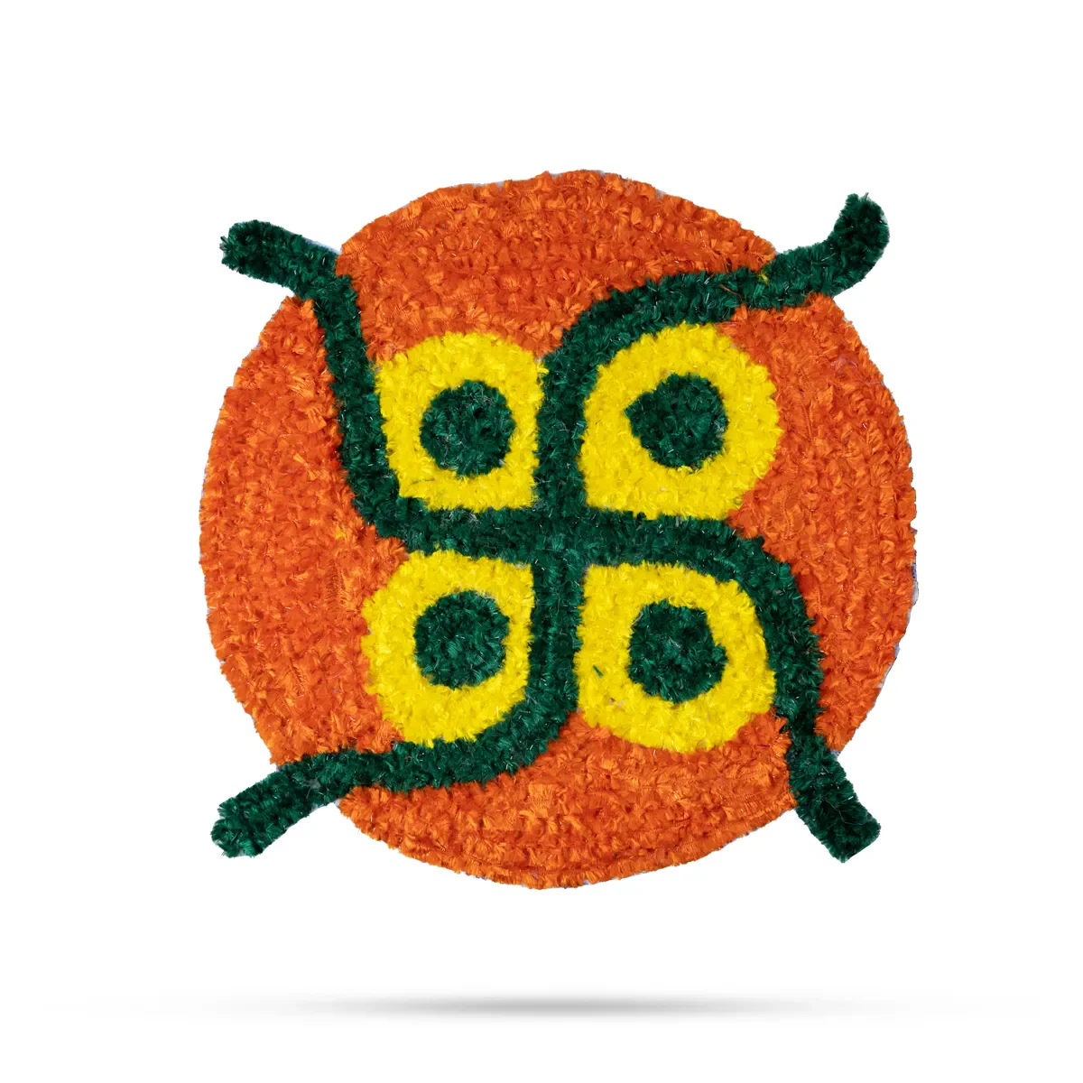 Canvas Rangoli Mat - 12 Inch Dia | Printed Rangoli Mat/ Reusable Floor Rangoli For Pooja Decor - Image 4