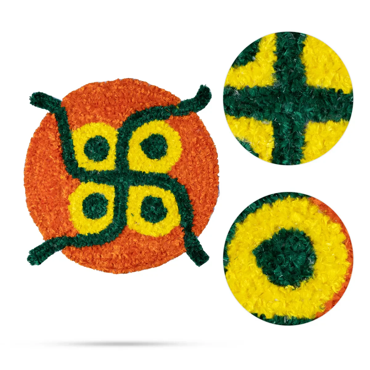 Canvas Rangoli Mat - 12 Inch Dia | Printed Rangoli Mat/ Reusable Floor Rangoli For Pooja Decor - Image 5