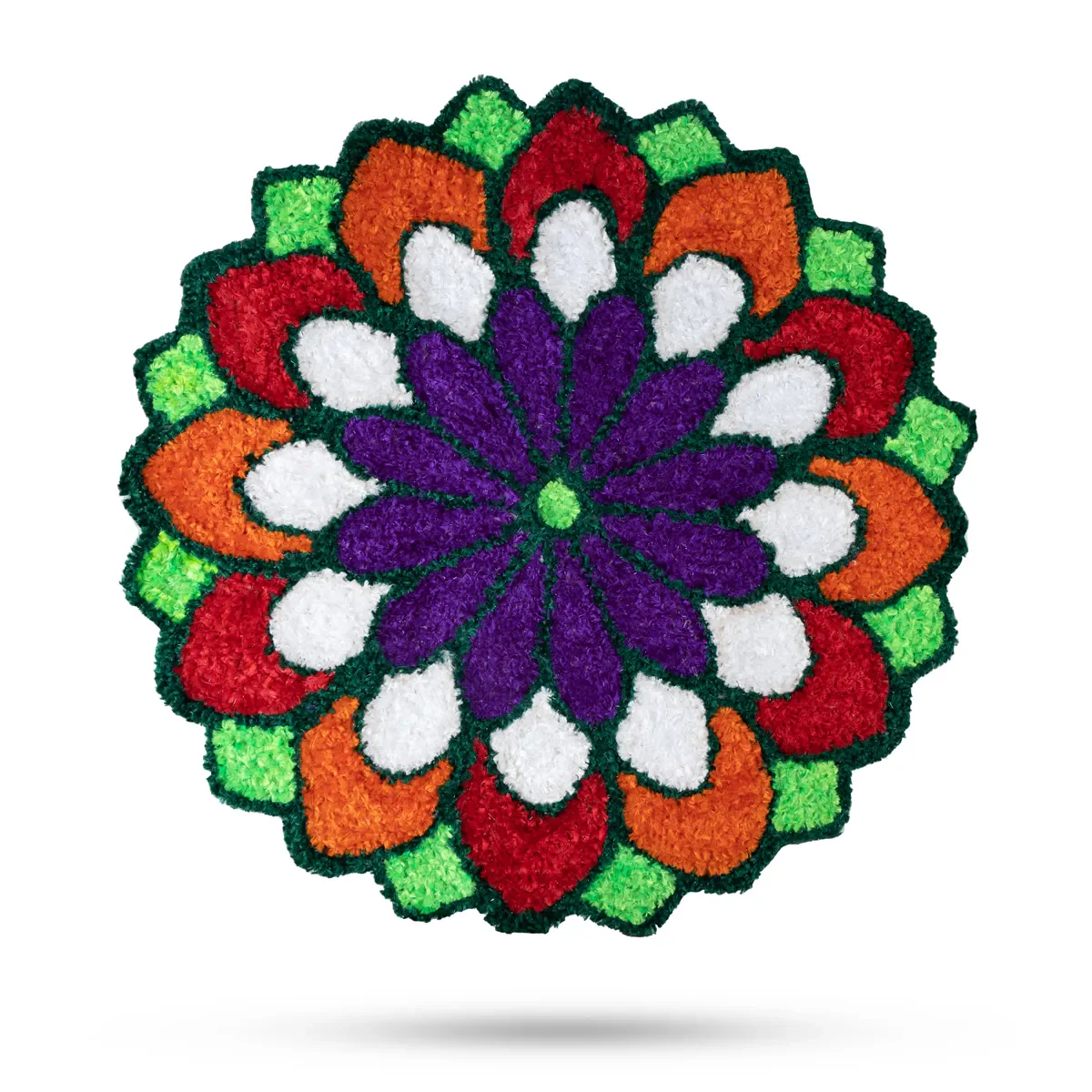Canvas Rangoli Mat - 24 Inch Dia | Assorted Floral Design Rangoli / Reusable Floor Decoration For Festivals & Pooja - Image 19