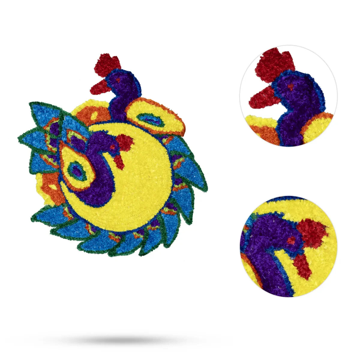 Canvas Rangoli Mat - 24 Inch Dia | Assorted Floral Design Rangoli / Reusable Floor Decoration For Festivals & Pooja - Image 24