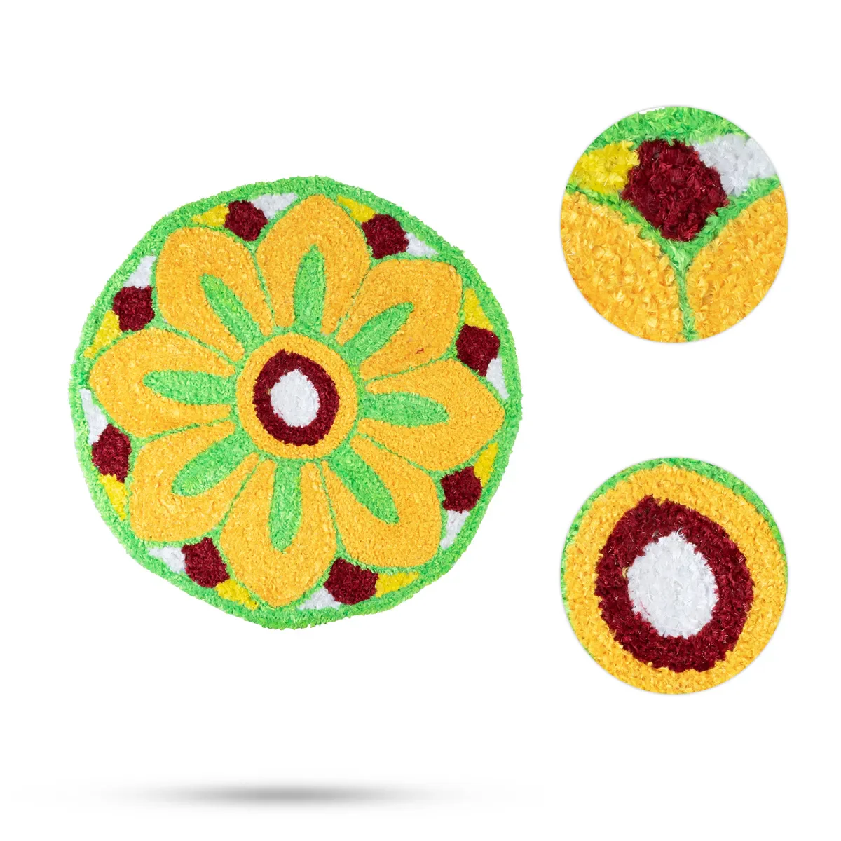 Canvas Rangoli Mat - 24 Inch Dia | Assorted Floral Design Rangoli / Reusable Floor Decoration For Festivals & Pooja - Image 26