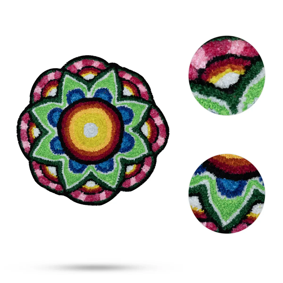 Canvas Rangoli Mat - 24 Inch Dia | Assorted Floral Design Rangoli / Reusable Floor Decoration For Festivals & Pooja - Image 28