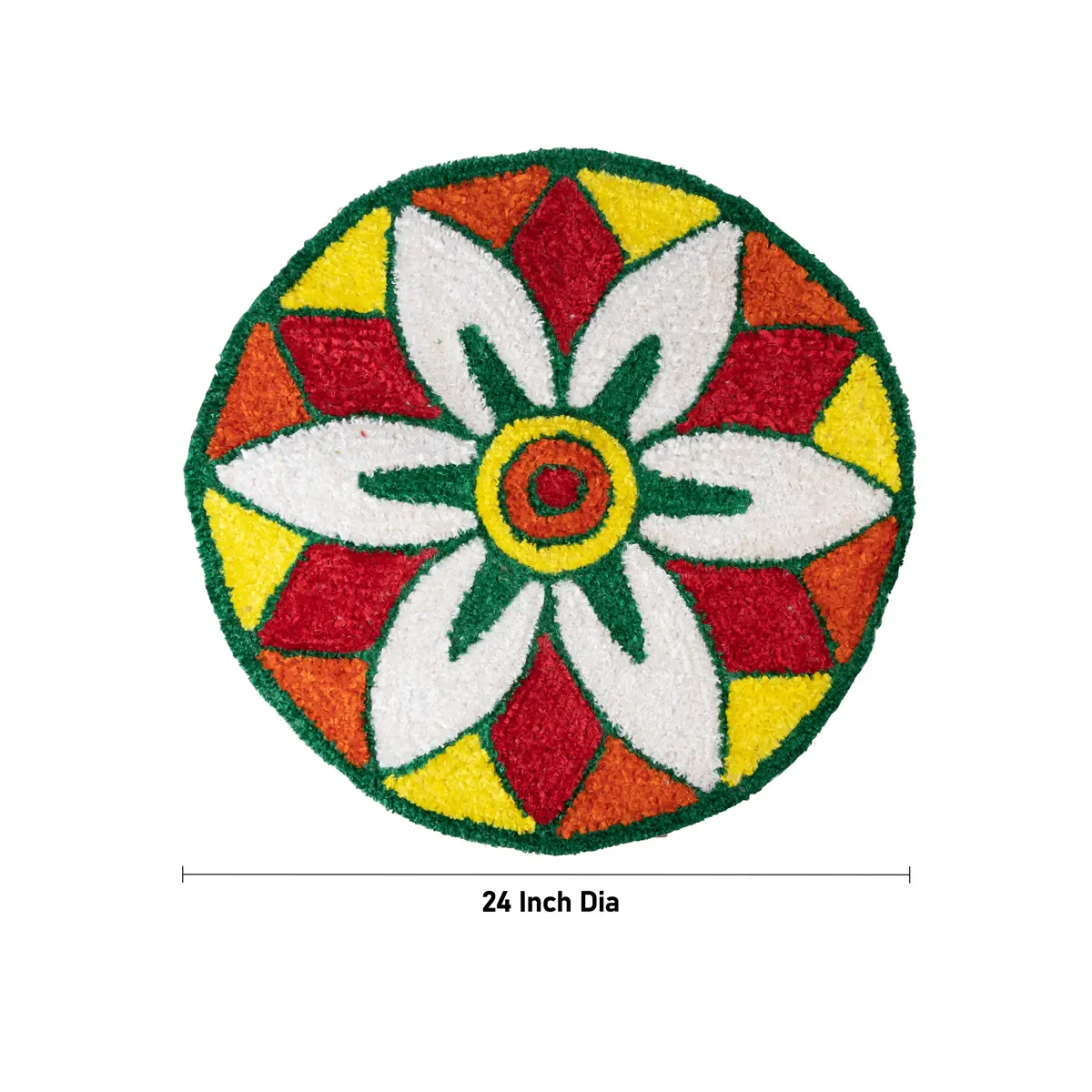 Canvas Rangoli Mat - 24 Inch Dia | Assorted Floral Design Rangoli / Reusable Floor Decoration For Festivals & Pooja - Image 31