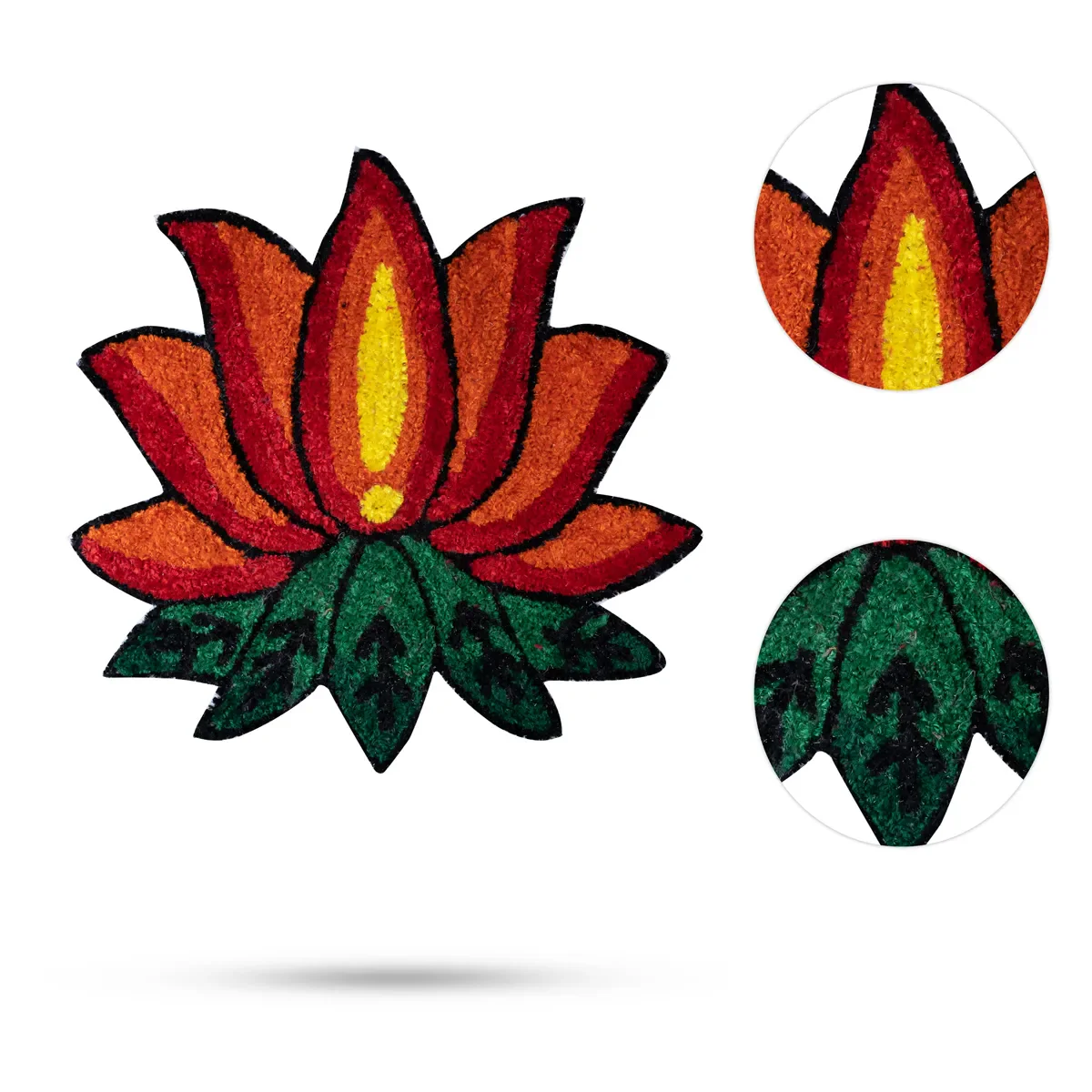 Canvas Rangoli Mat - 24 Inch Dia | Assorted Floral Design Rangoli / Reusable Floor Decoration For Festivals & Pooja - Image 4
