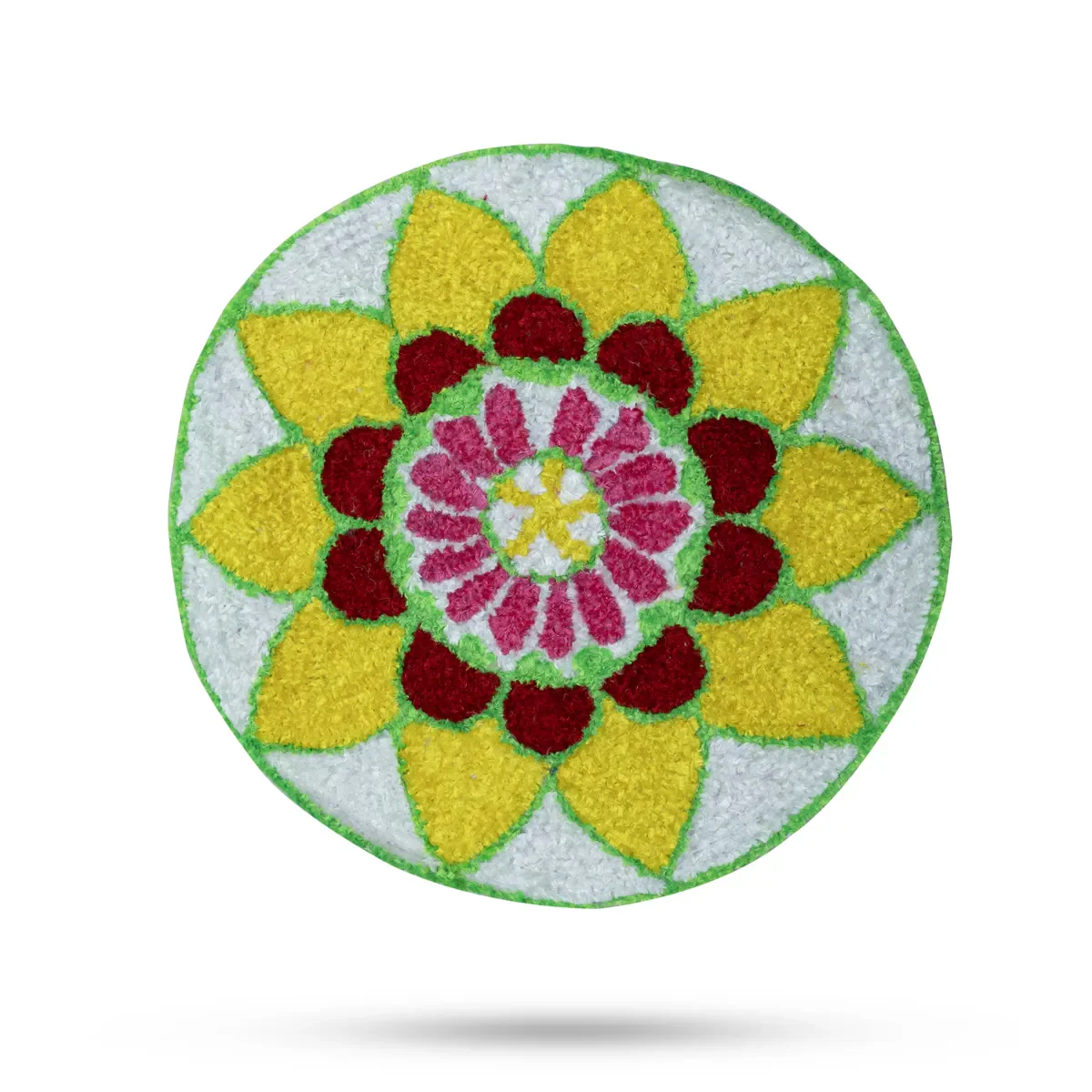 Canvas Rangoli Mat - 24 Inch Dia | Assorted Floral Design Rangoli / Reusable Floor Decoration For Festivals & Pooja - Image 5