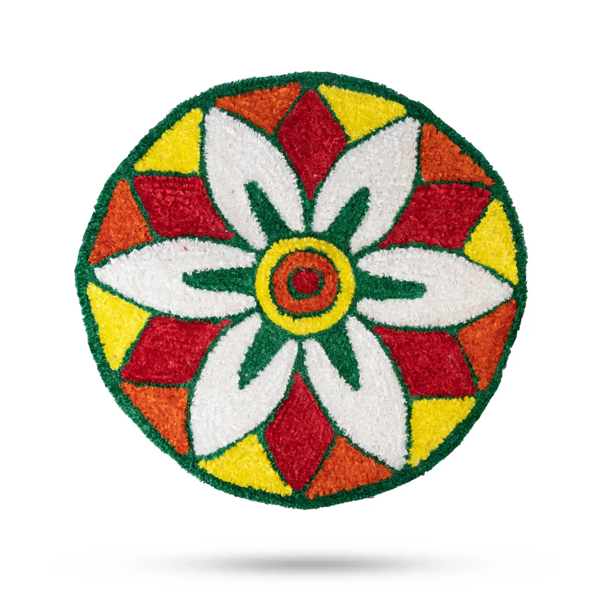 Canvas Rangoli Mat - 24 Inch Dia | Assorted Floral Design Rangoli / Reusable Floor Decoration For Festivals & Pooja - Image 8