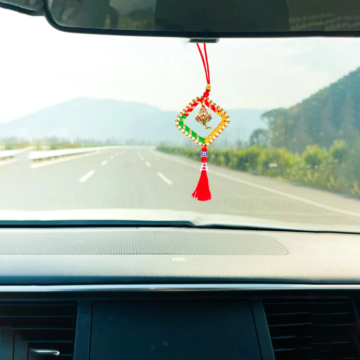 Car Hanging - 14 x 3.5 Inches | Elephant Design Car Mirror Hanger/ Car Mirror Hanging Accessories - Image 3