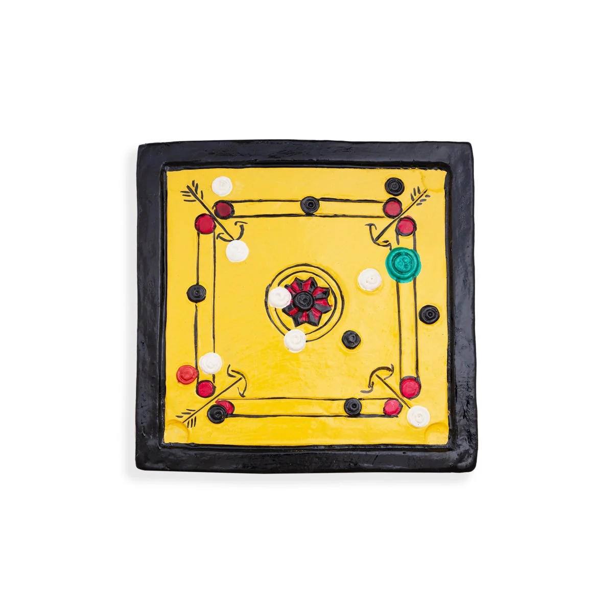 Carrom Game Clay Golu Bommai Set - 5 X 3.5 Inches | Giri Golu Doll/ Navaratri Gombe/ Navratri Decor - Image 2