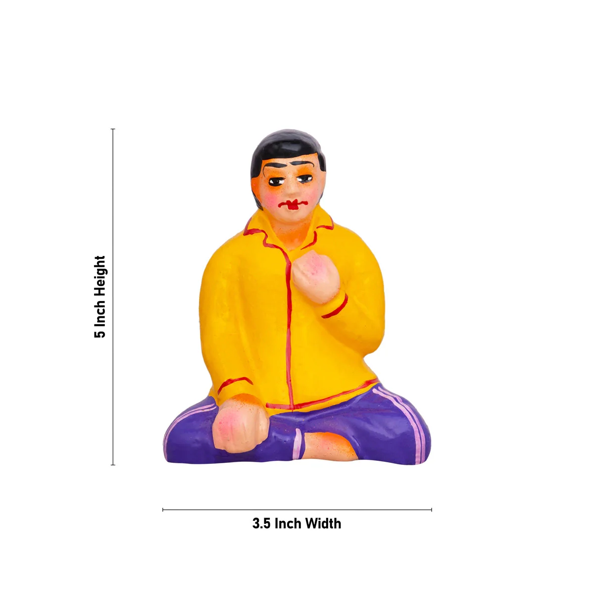 Carrom Game Clay Golu Bommai Set - 5 X 3.5 Inches | Giri Golu Doll/ Navaratri Gombe/ Navratri Decor - Image 7