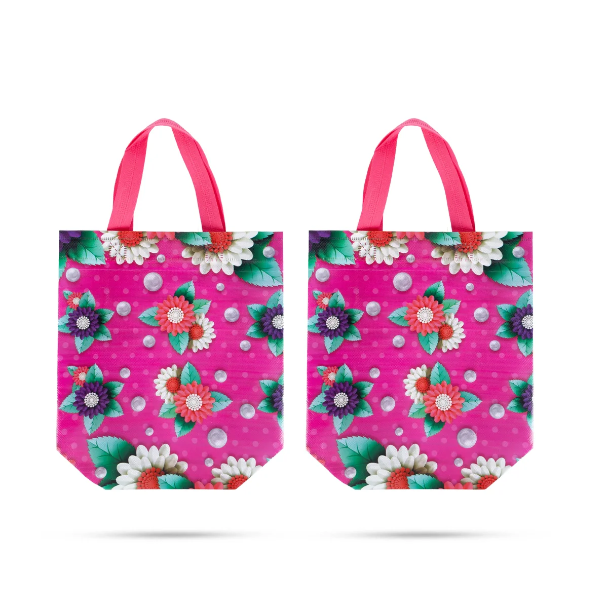 Carry Bag Pair - 11 X 9.5 Inches | Gift Bag/ 2 Pcs/ Tote Bag/ Shopping Bag For Festival And Return Gifts - Image 4