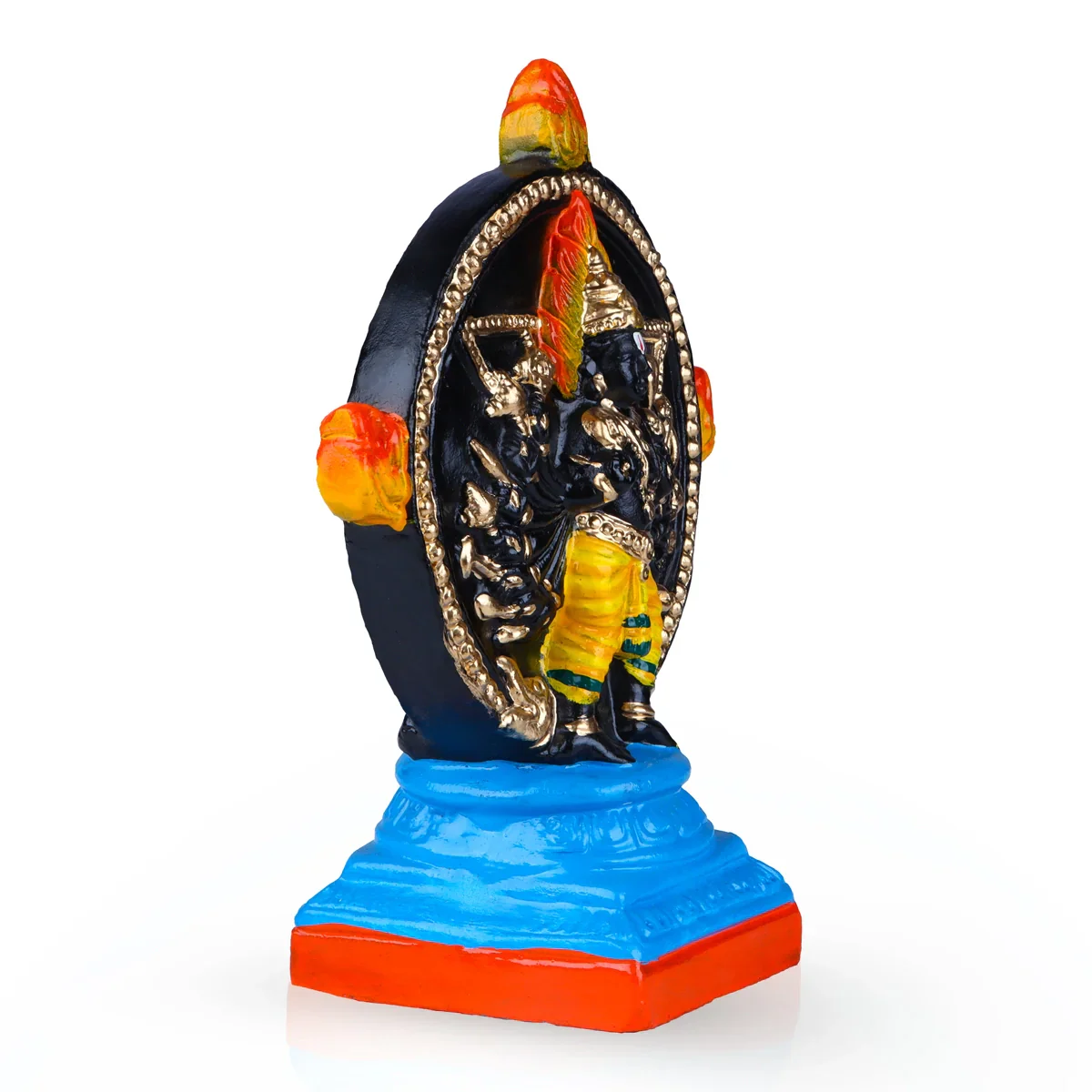 Chakrathazhwar Clay Golu Bommai - 11 x 8.5 Inches | Giri Golu Doll/ Navaratri Golu Bomma/ Gombe/ Bommai - Image 3