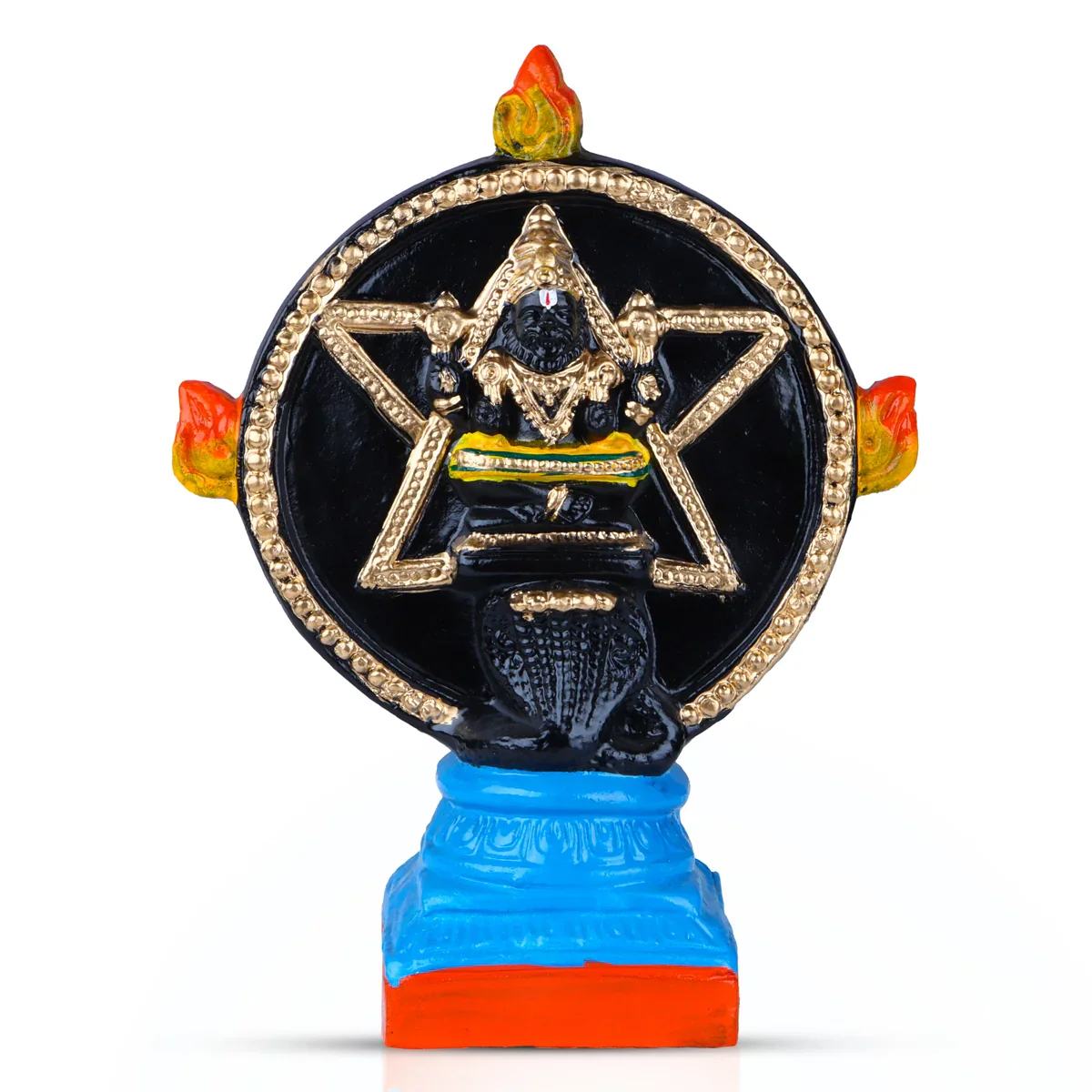 Chakrathazhwar Clay Golu Bommai - 11 x 8.5 Inches | Giri Golu Doll/ Navaratri Golu Bomma/ Gombe/ Bommai - Image 4