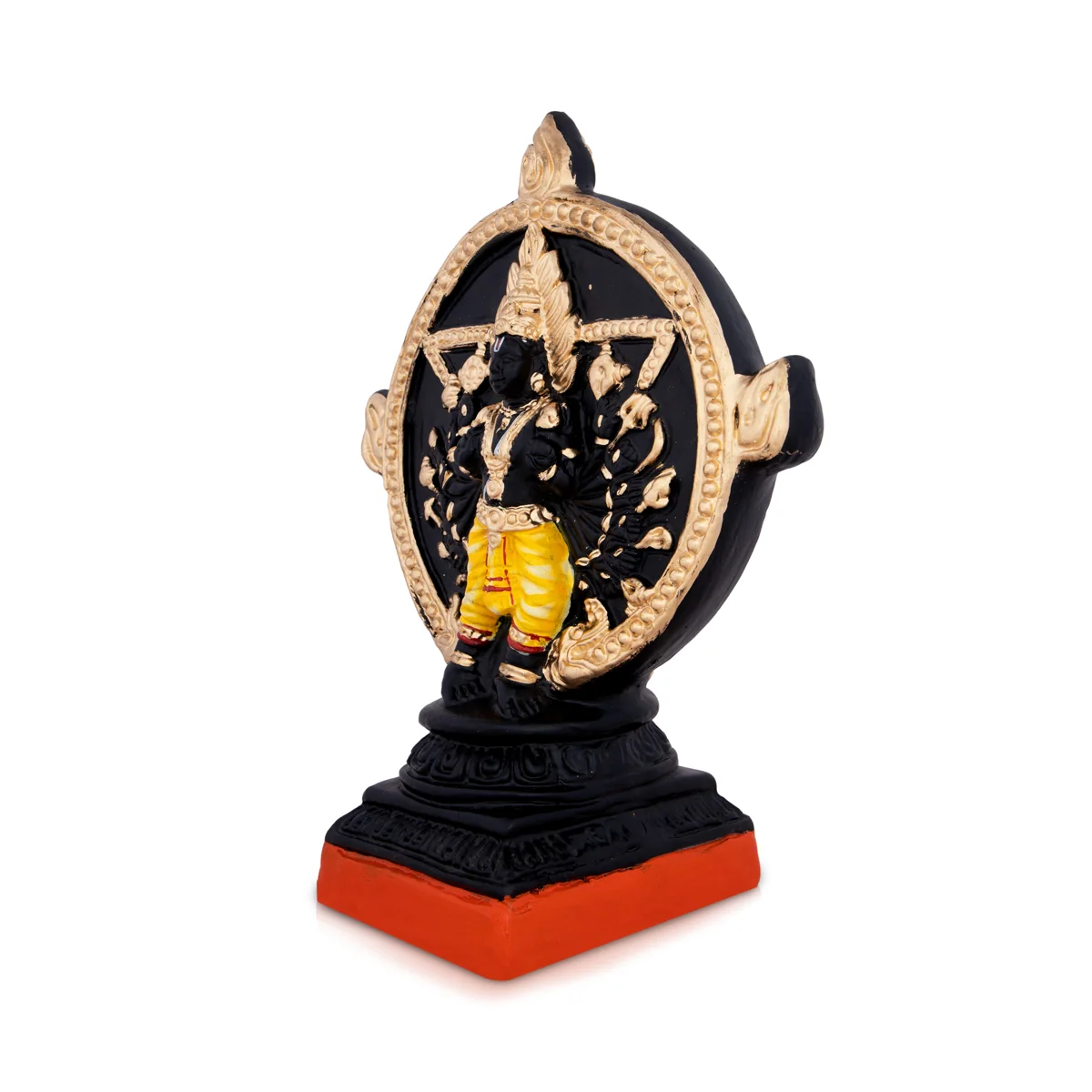 Chakrathazhwar Paper Mache Golu Bommai - 10 x 5 Inches | Giri Golu Doll/ Navaratri Golu Bomma/Gombe/Bommai - Image 2