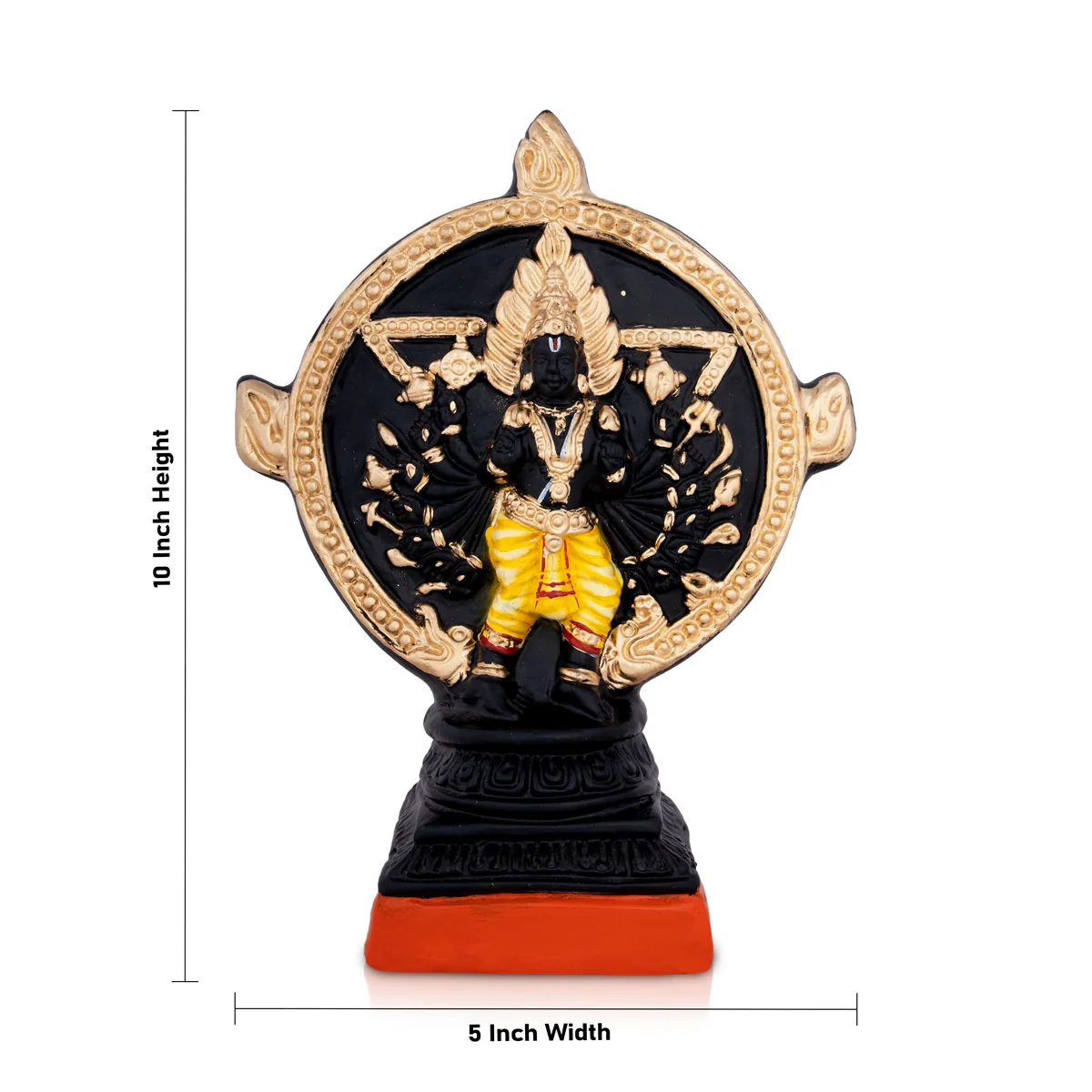 Chakrathazhwar Paper Mache Golu Bommai - 10 x 5 Inches | Giri Golu Doll/ Navaratri Golu Bomma/Gombe/Bommai - Image 4