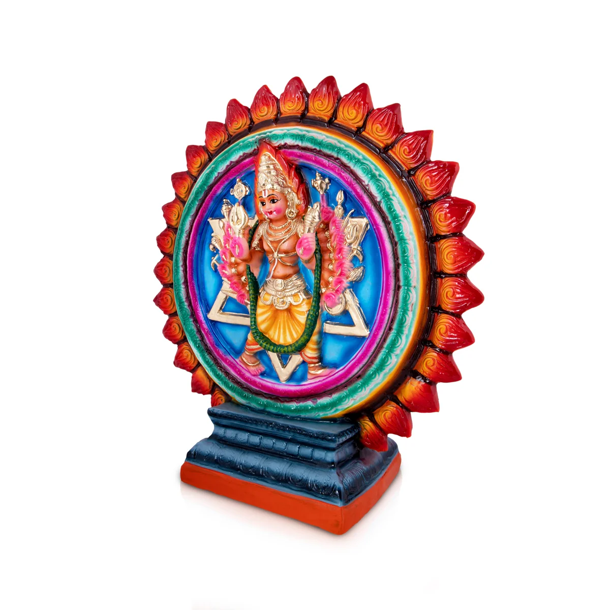 Chakrathazhwar Paper Mache Golu Bommai - 19 x 14 Inches | Giri Golu Doll/ Navaratri Golu Bomma/Gombe/Bommai - Image 3
