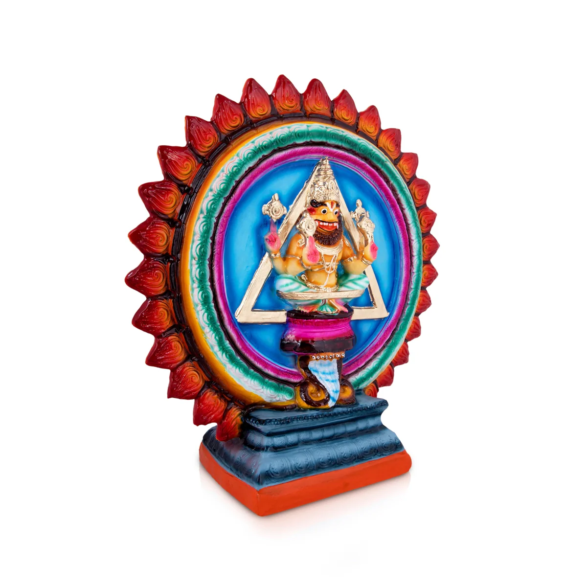 Chakrathazhwar Paper Mache Golu Bommai - 19 x 14 Inches | Giri Golu Doll/ Navaratri Golu Bomma/Gombe/Bommai - Image 4