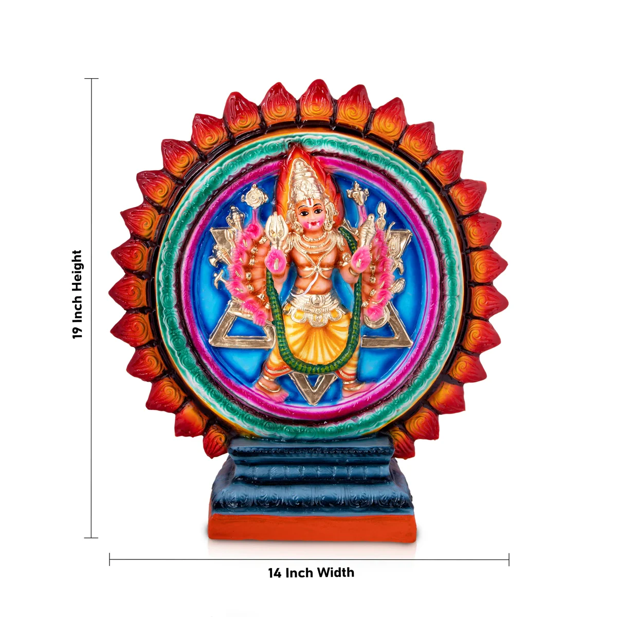 Chakrathazhwar Paper Mache Golu Bommai - 19 x 14 Inches | Giri Golu Doll/ Navaratri Golu Bomma/Gombe/Bommai - Image 5