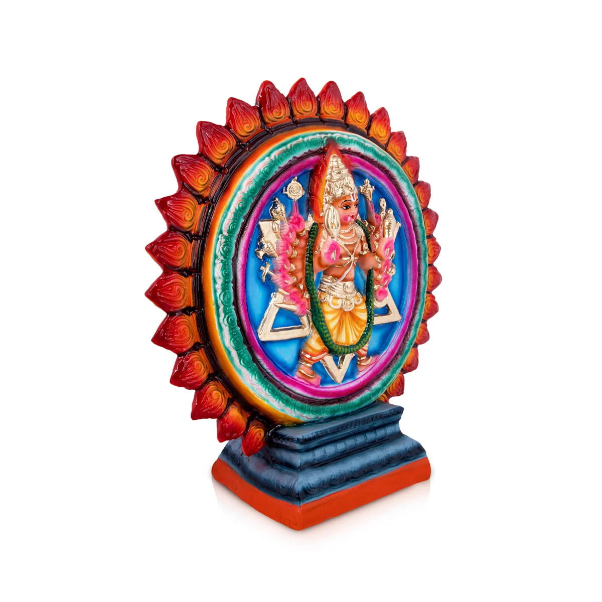 Chakrathazhwar Paper Mache Golu Bommai - 19 x 14 Inches | Giri Golu Doll/ Navaratri Golu Bomma/Gombe/Bommai - Image 6