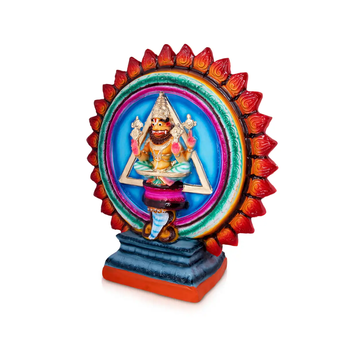 Chakrathazhwar Paper Mache Golu Bommai - 19 x 14 Inches | Giri Golu Doll/ Navaratri Golu Bomma/Gombe/Bommai - Image 7