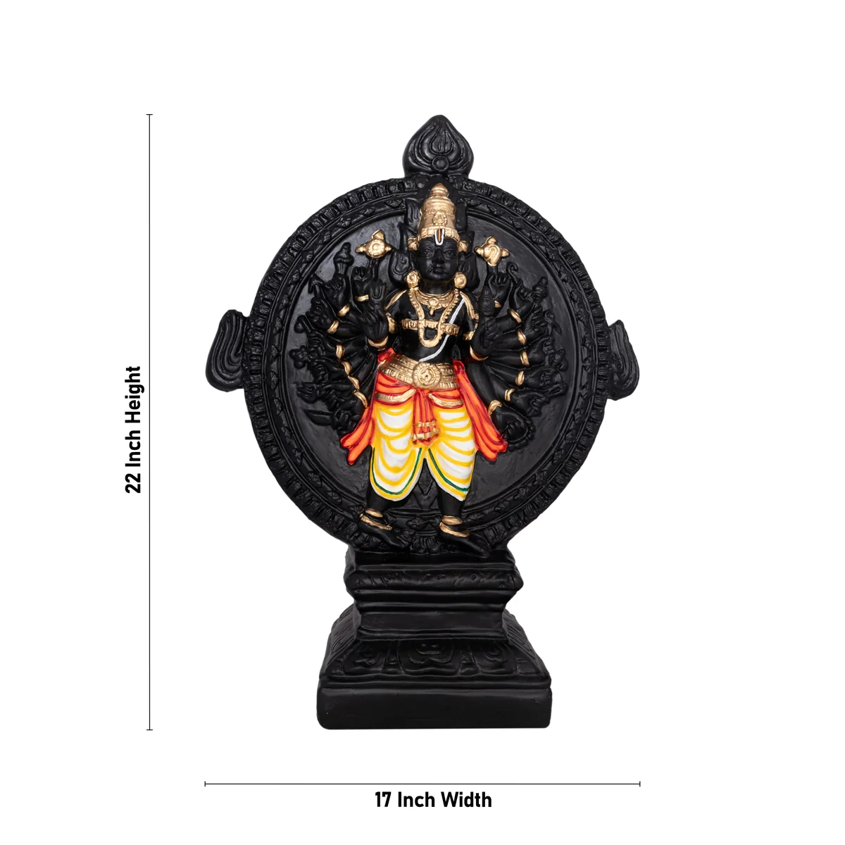 Chakrathazhwar Paper Mache Golu Bommai - 22 X 17 Inches | Giri Golu Doll/ Navaratri Gombe/ Navratri Decor - Image 2