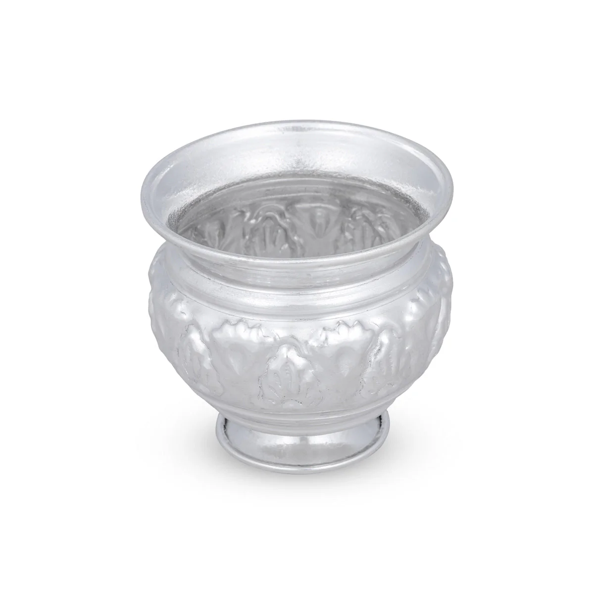 Chandan Cup With Base - 2.5 x 2.5 Inches | Small Bowl/ Small Cup/ White Metal Pooja Bowl for Home