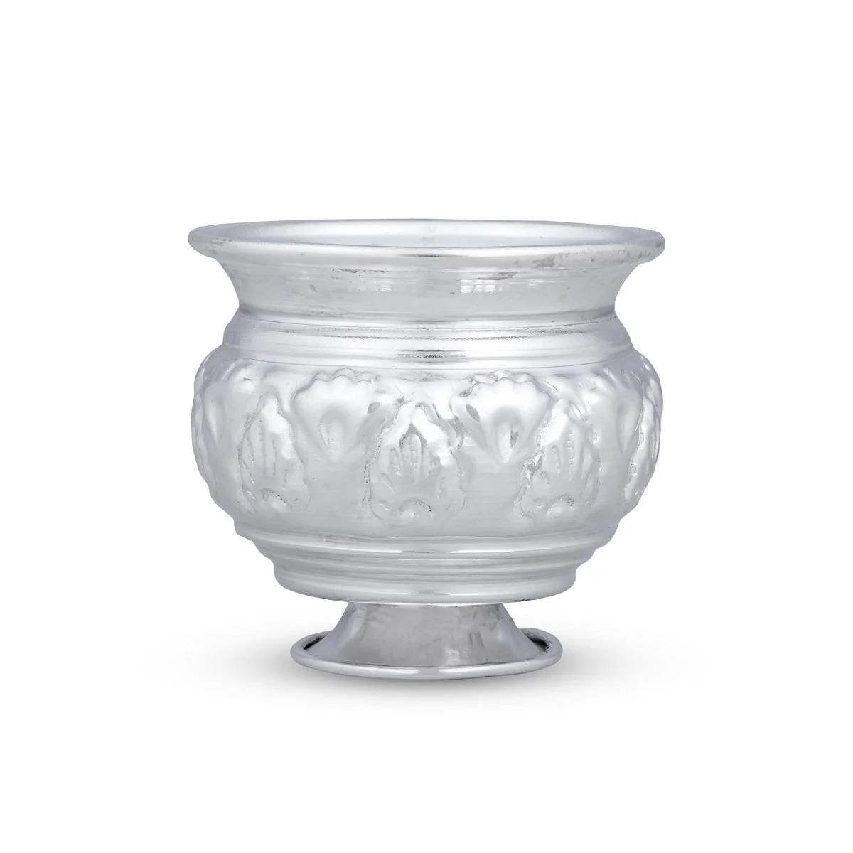 Chandan Cup With Base - 2.5 x 2.5 Inches | Small Bowl/ Small Cup/ White Metal Pooja Bowl for Home - Image 2