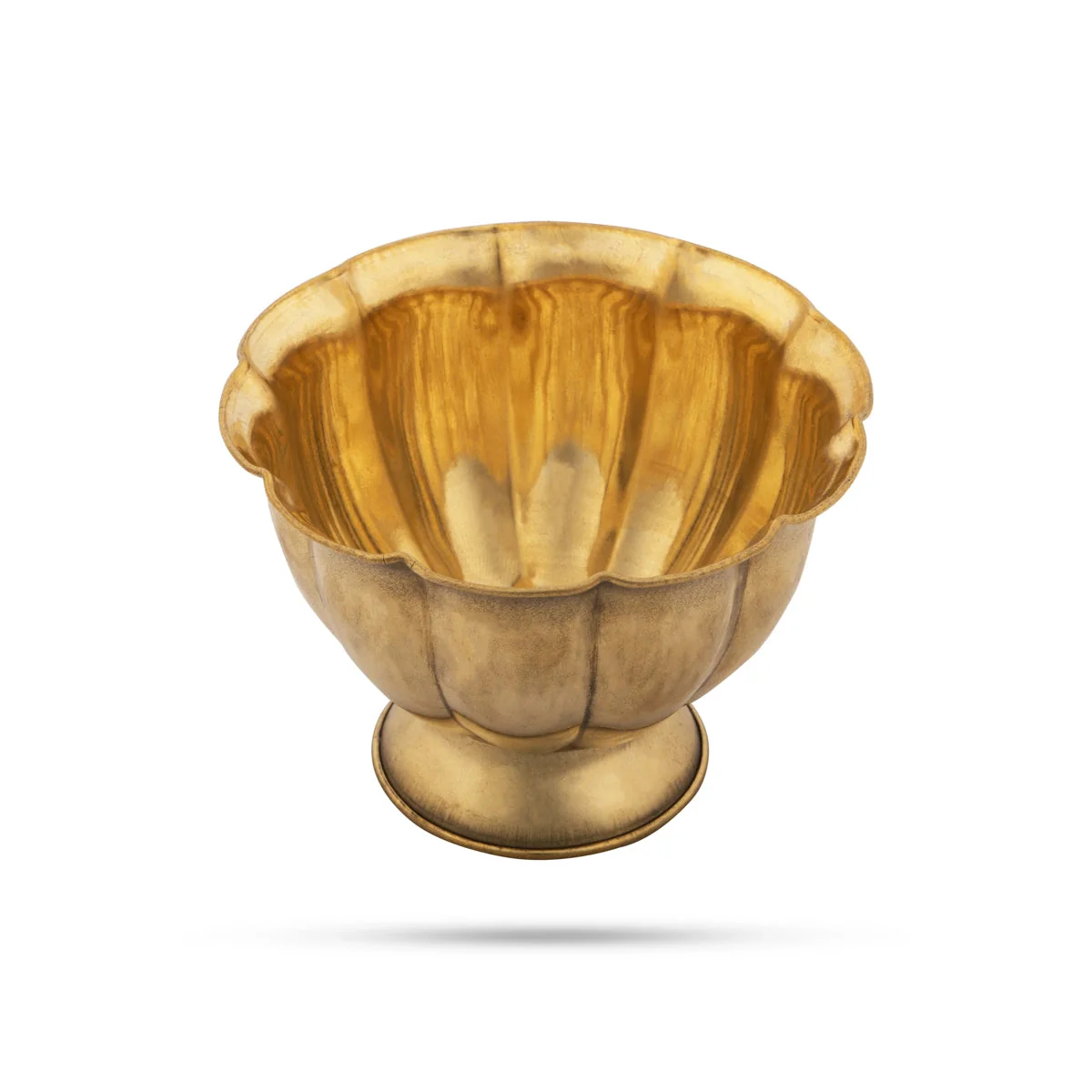 Chandan Cup With Base - 2.5 x 3.5 Inches | Small Bowl/ Lotus Design Brass Bowl/ Brass Cup/ Pooja Bowl for Home - Image 2