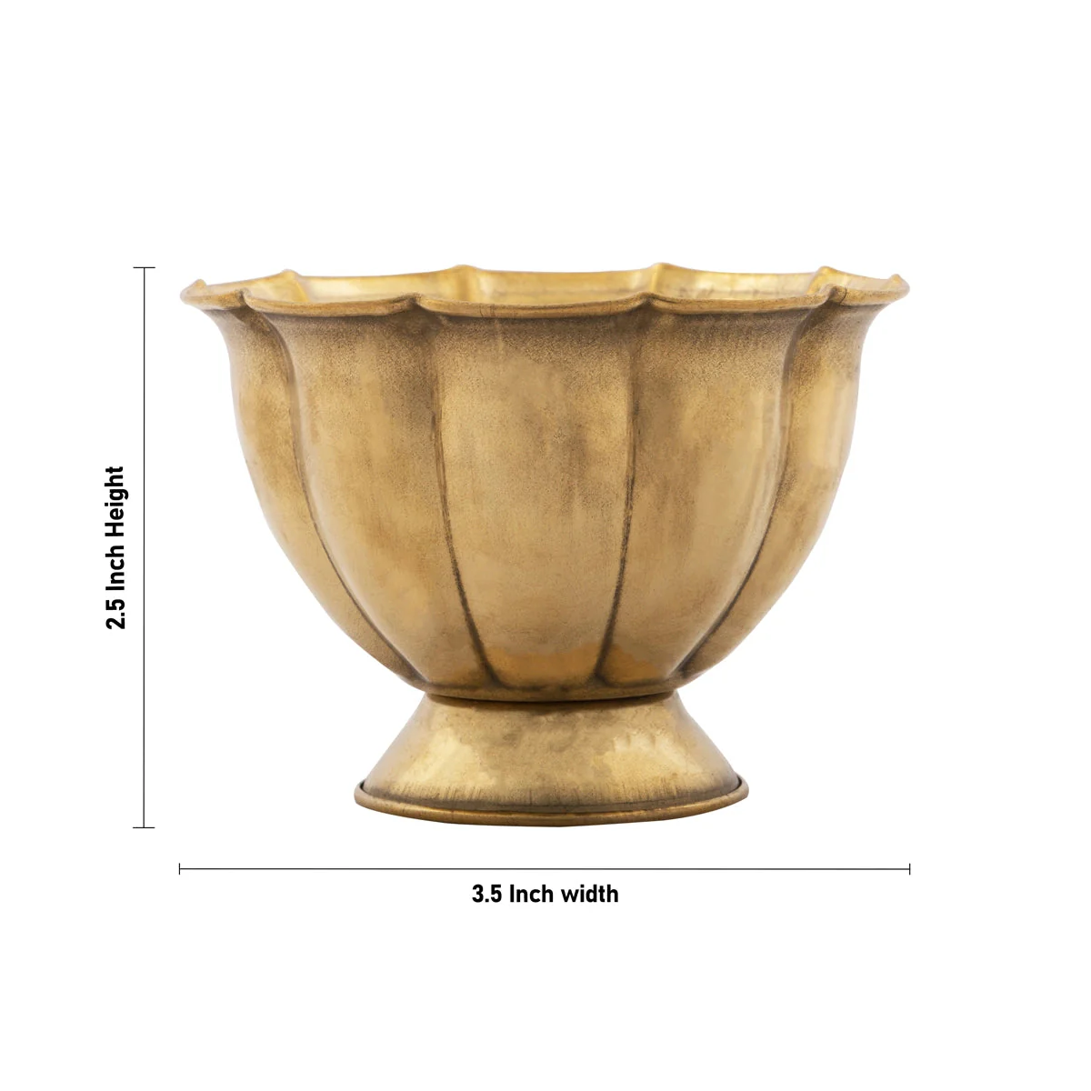 Chandan Cup With Base - 2.5 x 3.5 Inches | Small Bowl/ Lotus Design Brass Bowl/ Brass Cup/ Pooja Bowl for Home - Image 4