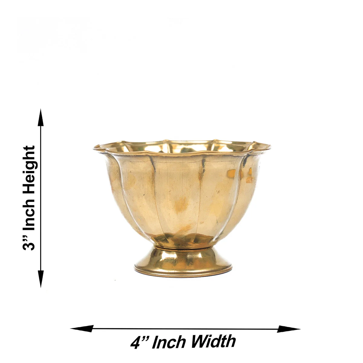 Chandan Cup With Base - 3 X 4 Inches | Small Bowl/ Pooja Bowl/ Brass Bowl/ Brass Cup For Pooja - Image 2
