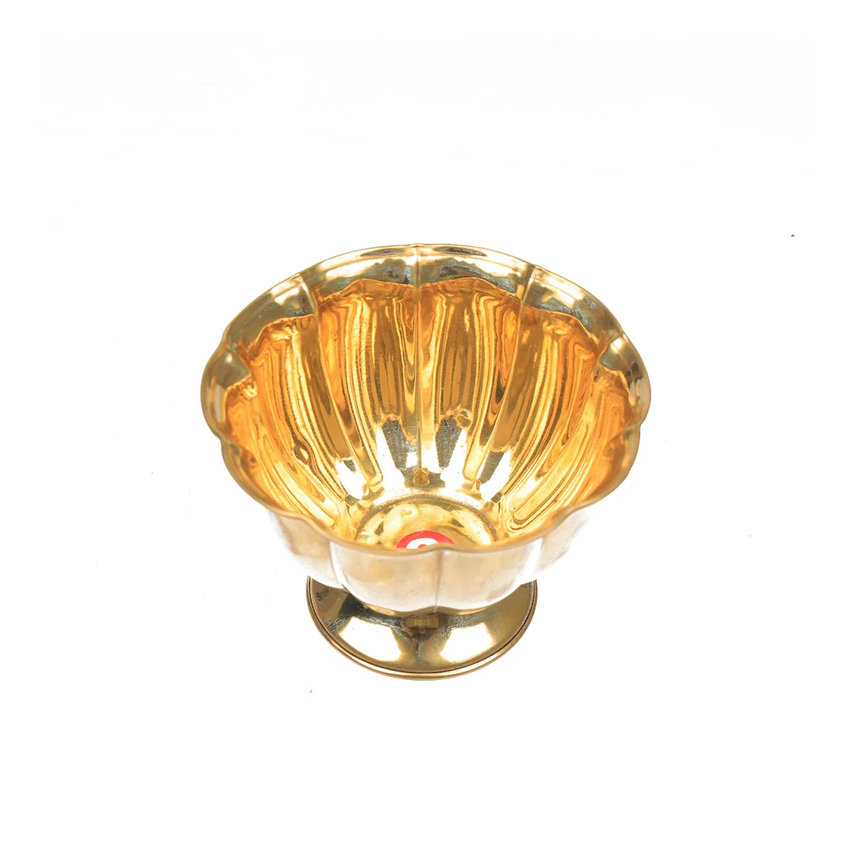 Chandan Cup With Base - 3 X 4 Inches | Small Bowl/ Pooja Bowl/ Brass Bowl/ Brass Cup For Pooja - Image 3