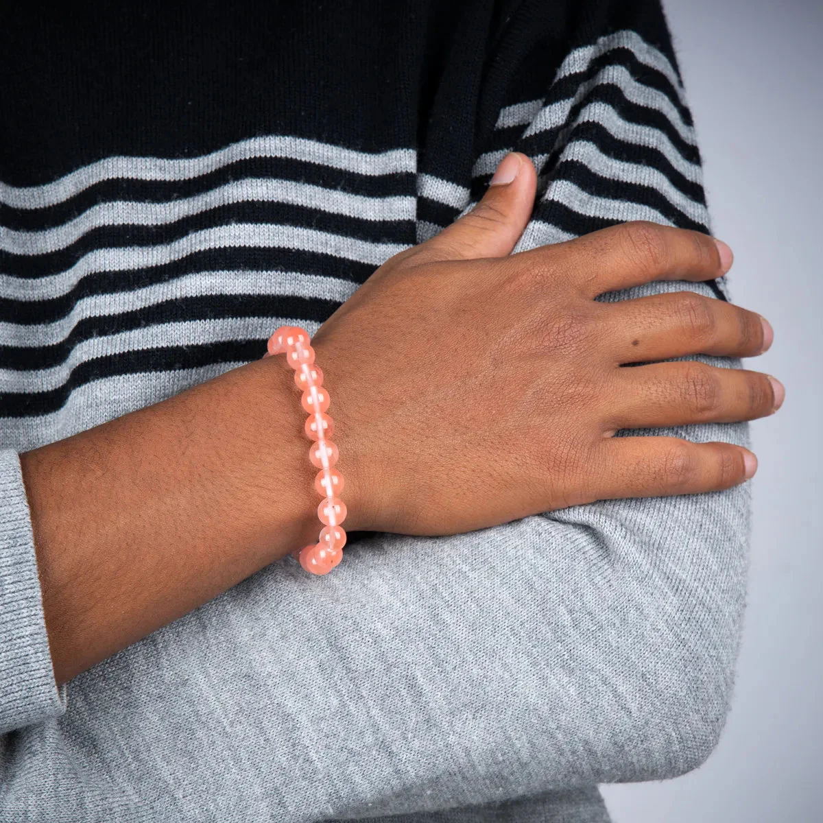 Cherry Quartz Bracelet - 2.5 Inches | Crystal Bracelet/ Quartz Gemstone Bracelet For Love & Emotional Balance - Image 6