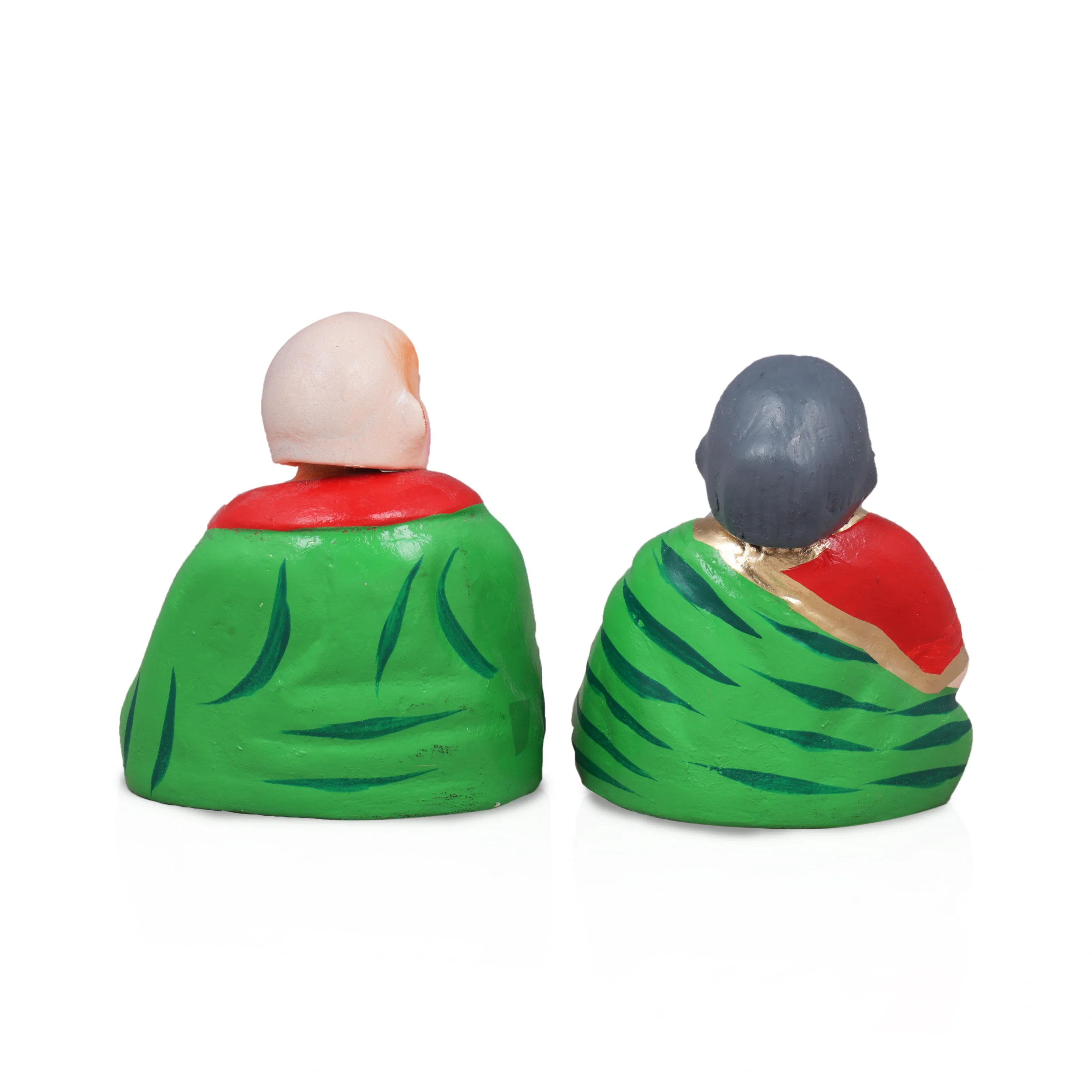 Chettiar Chettichi Paper Mache Golu Bommai Pair - 5.5 x 4 Inches | Giri Golu Doll/ Navaratri Golu Bomma/Gombe/Bommai - Image 3