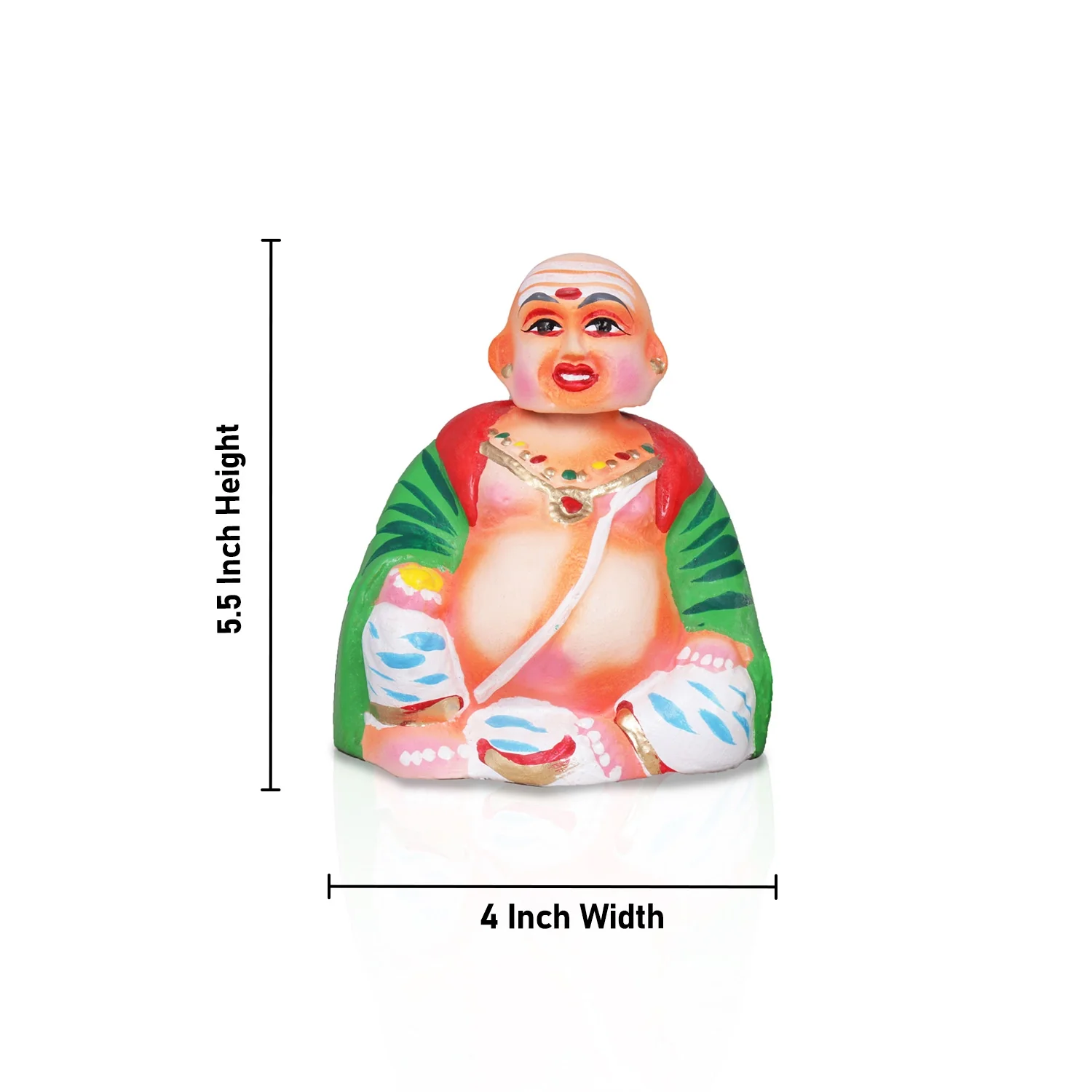 Chettiar Chettichi Paper Mache Golu Bommai Pair - 5.5 x 4 Inches | Giri Golu Doll/ Navaratri Golu Bomma/Gombe/Bommai - Image 6