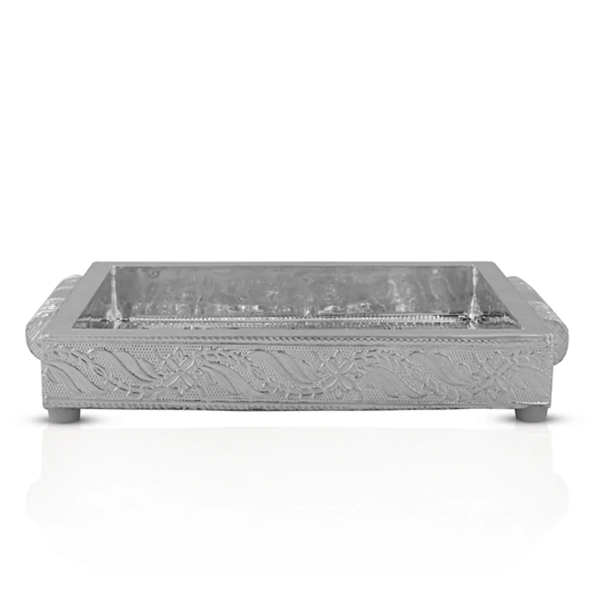 Chocky Tray - 1.5 x 8.75 Inches | Silver & Gold Polish Serving Tray/ Thali Plate for Pooja - Image 4