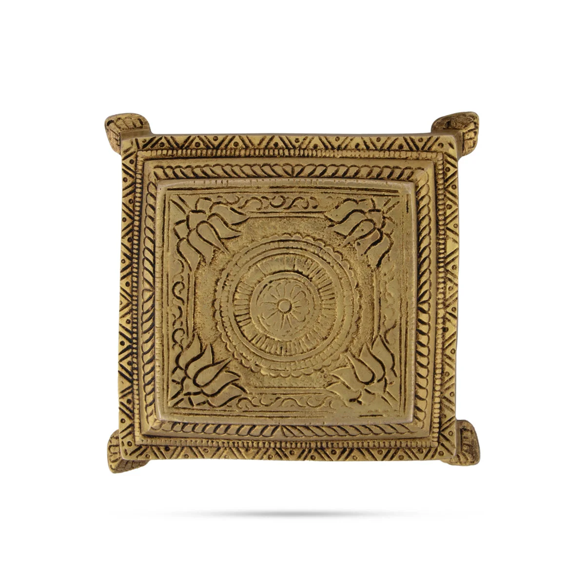 Chowki - 1.5 x 4 Inches | Brass Bajot/ Antique Polish Patla/ Manai Palagai for Pooja - Image 3