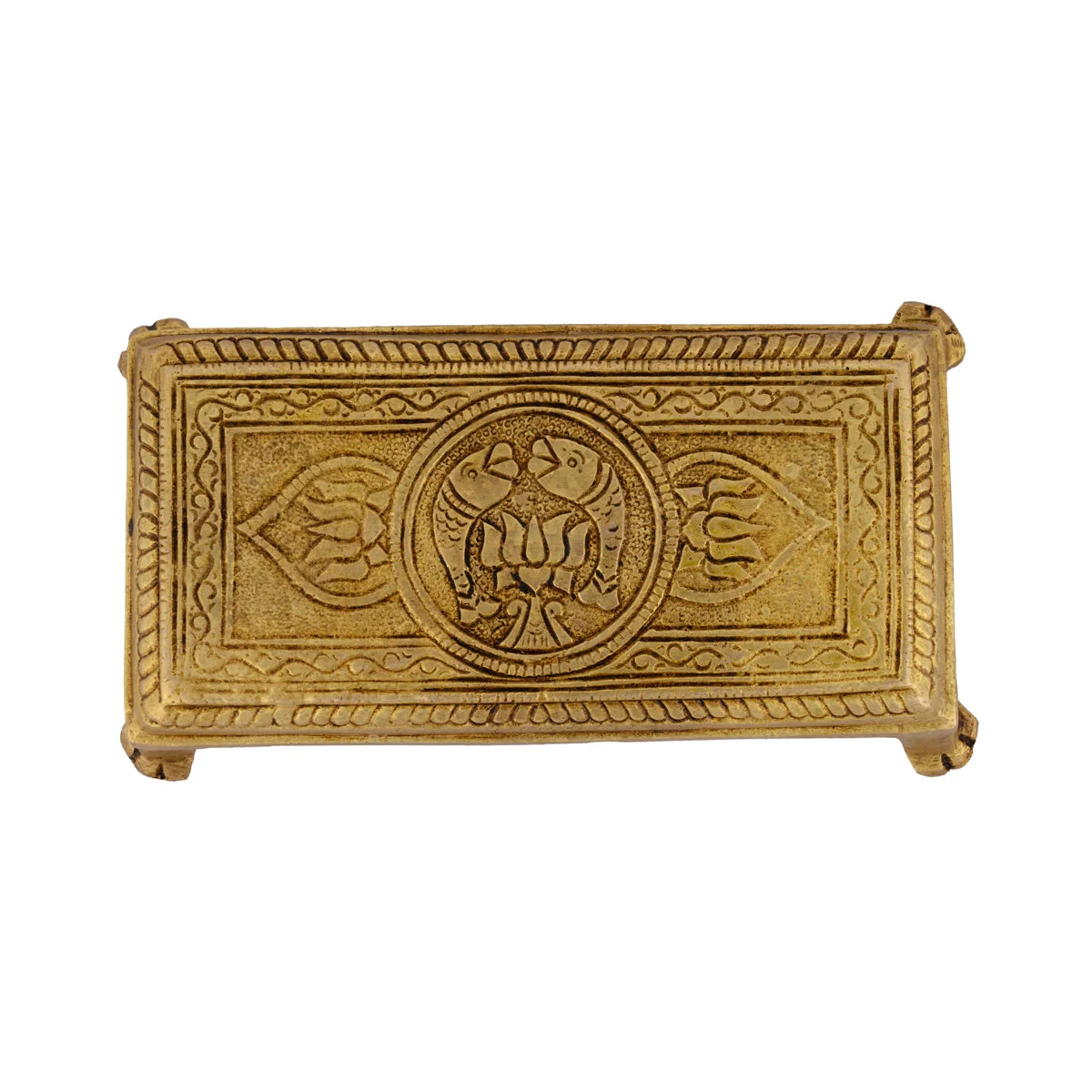 Chowki - 1 x 5.5 x 3 Inches | Brass Bajot/ Antique Polish Patla/ Manai Palagai for Pooja - Image 4