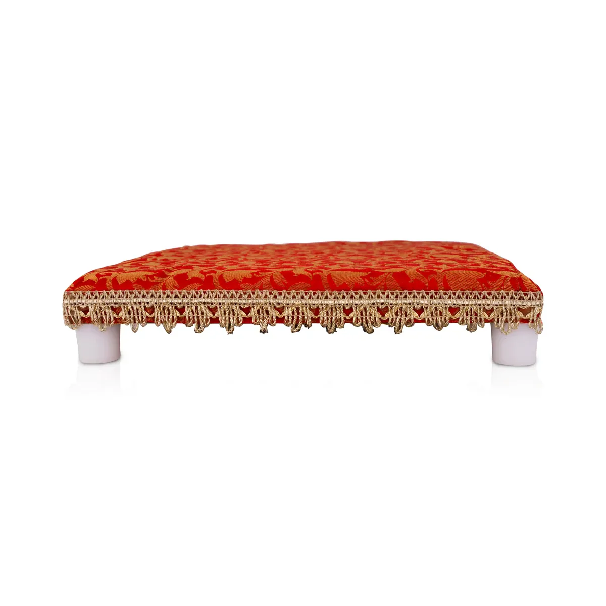 Chowki With Cushion - 12 X 12 Inches | Wooden Pooja Chowki/ Cushion Seat/ Bajot For Mandir & Home Pooja - Image 6
