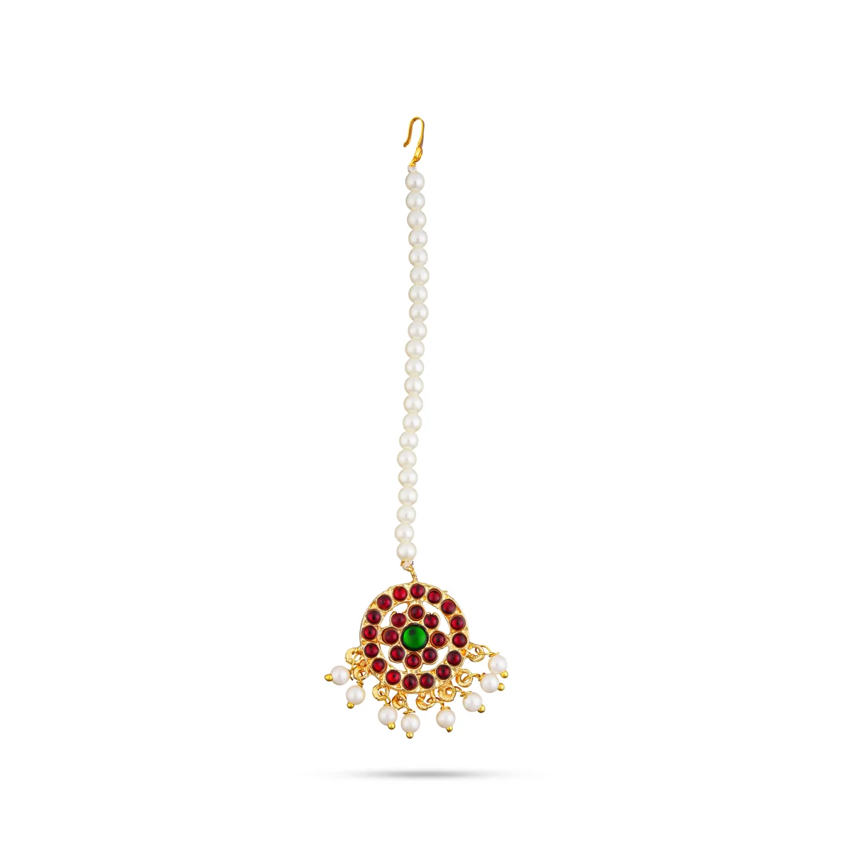 Nethi Chutti | Moti Beads With Stone Jewellery/ Dance Jewelry/ Stone Tikka for Women - Image 2