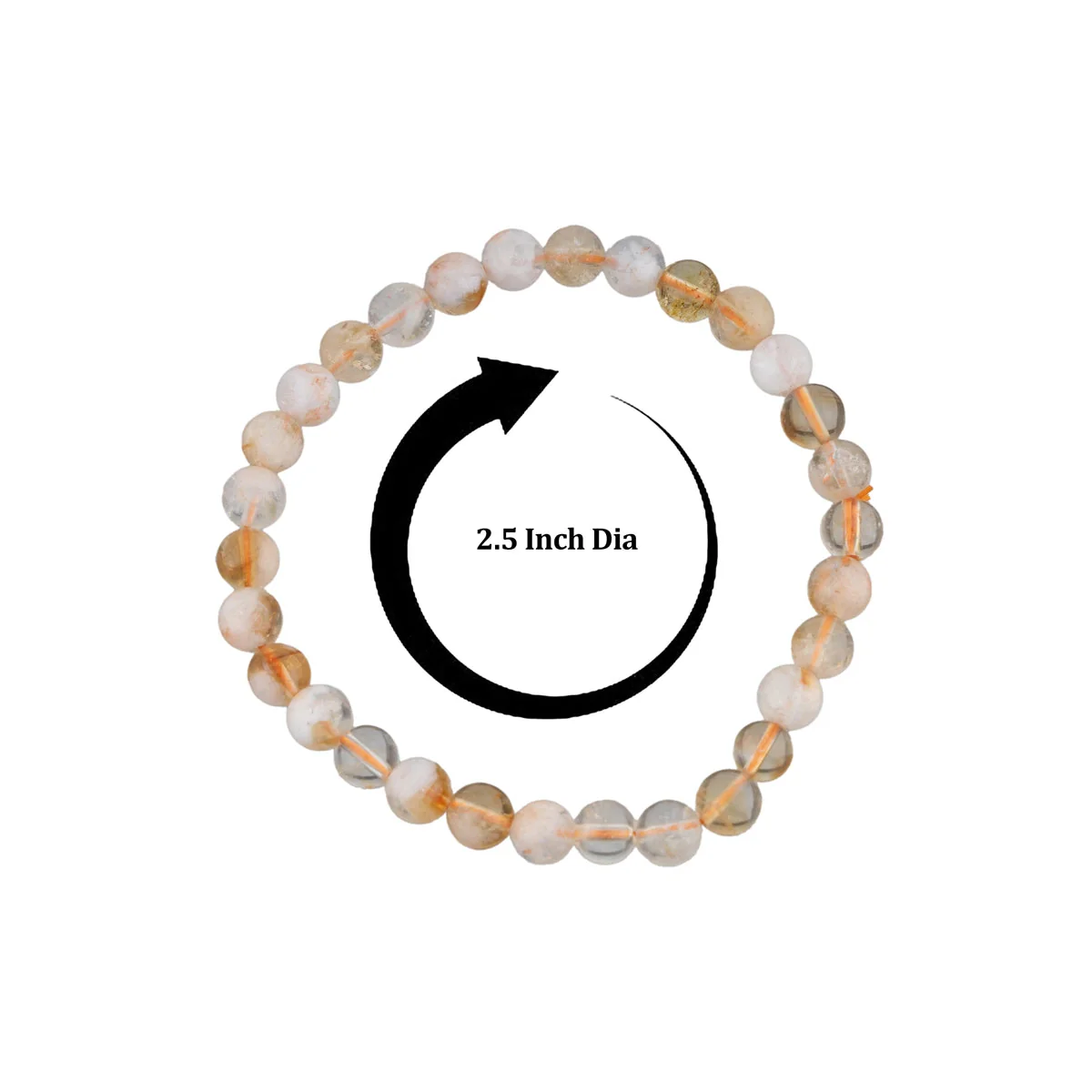 Citrine Bracelet - 2.5 Inches | Citrine Stone Bracelet/ Elastic Citrine Crystal Bracelet for Men & Women - Image 3