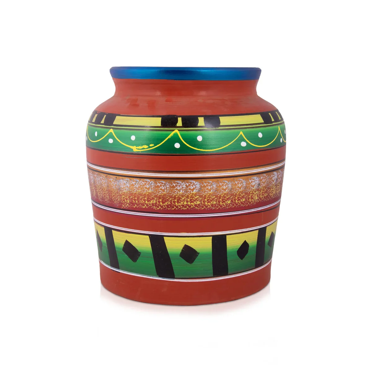 Clay Water Pot - 14.5 Inches | 11 Ltr/ Painted Water Pot With Tap/ Handmade Water Pot for Home - Image 4