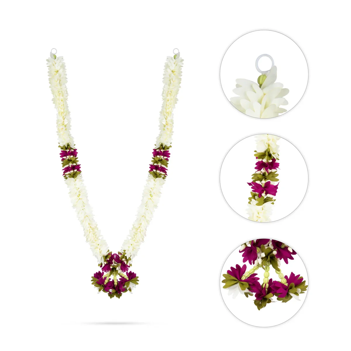 Cloth Mala - 19 Inches | Artificial Flower Mala/ Fancy Mala for Photo Frame - Image 10