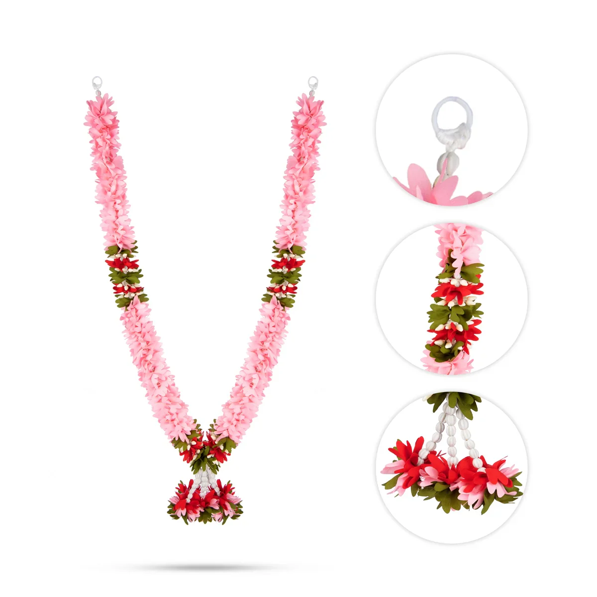 Cloth Mala - 19 Inches | Artificial Flower Mala/ Fancy Mala for Photo Frame - Image 11