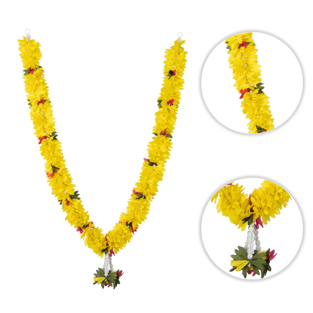 Cloth Mala - 19 Inches | Artificial Flower Mala/ Fancy Mala for Photo Frame - Image 3