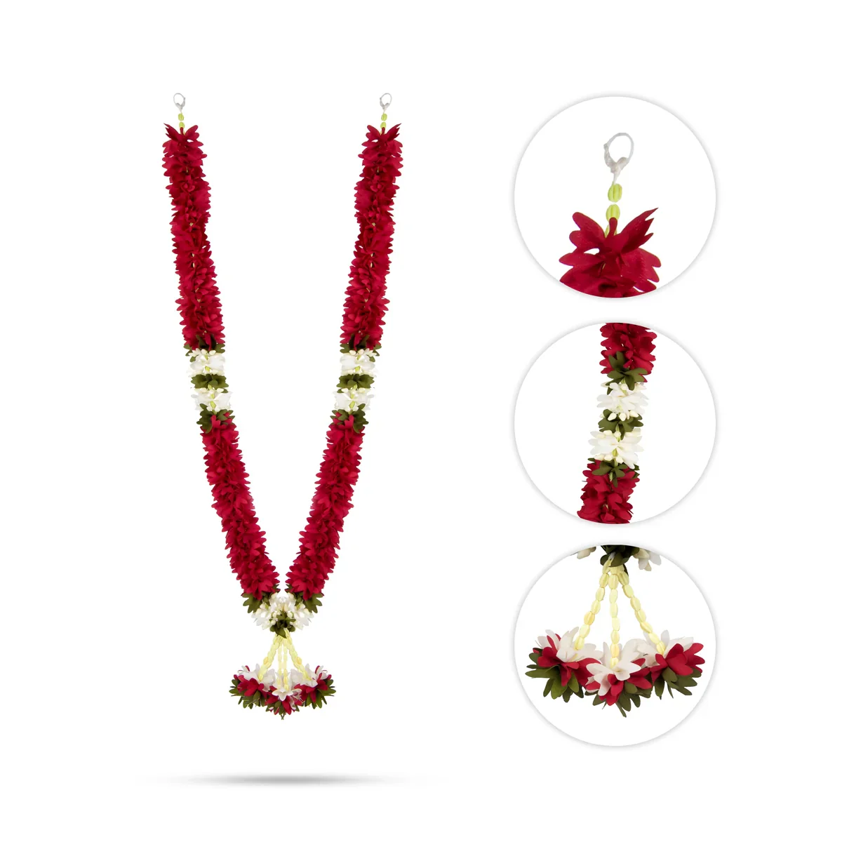 Cloth Mala - 19 Inches | Artificial Flower Mala/ Fancy Mala for Photo Frame - Image 8